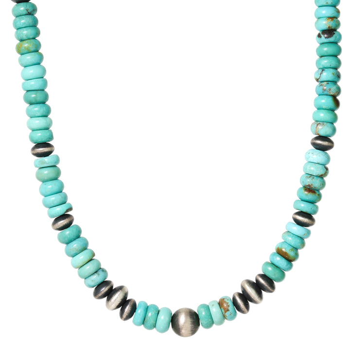 Smooth Turquoise + Navajo Pearl Necklace