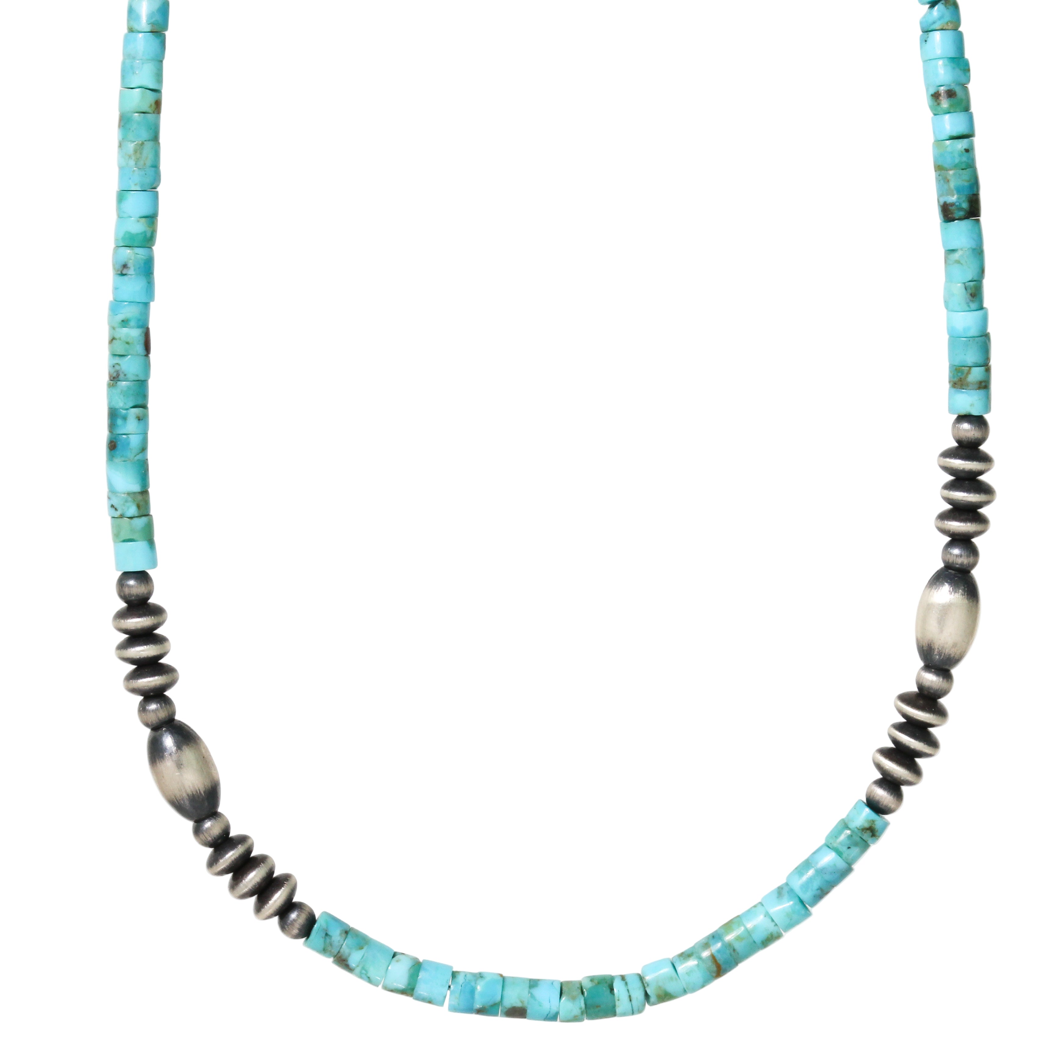 Heishi Turquoise + Stationed Navajo Pearl Necklace