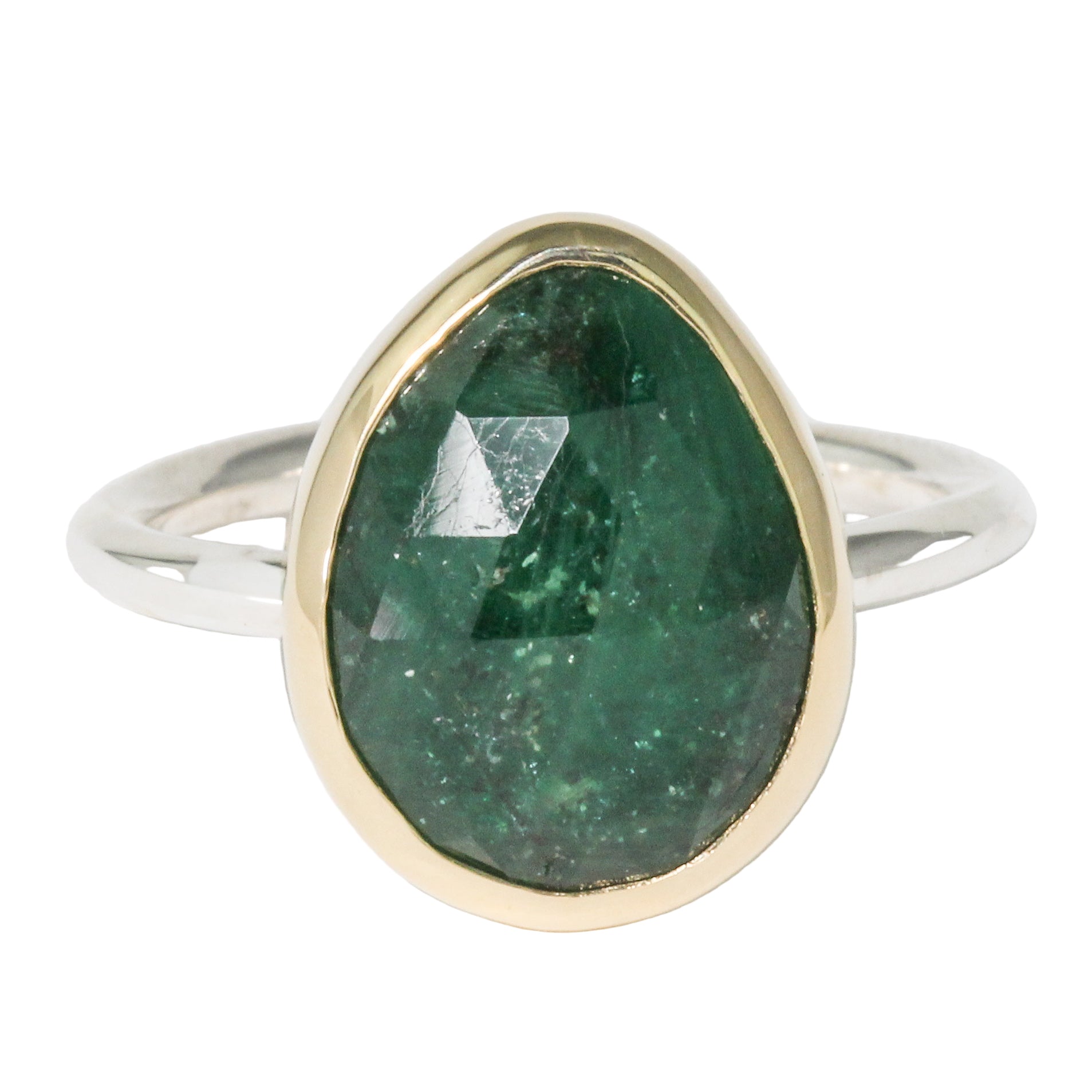 Teardrop Emerald Ring
