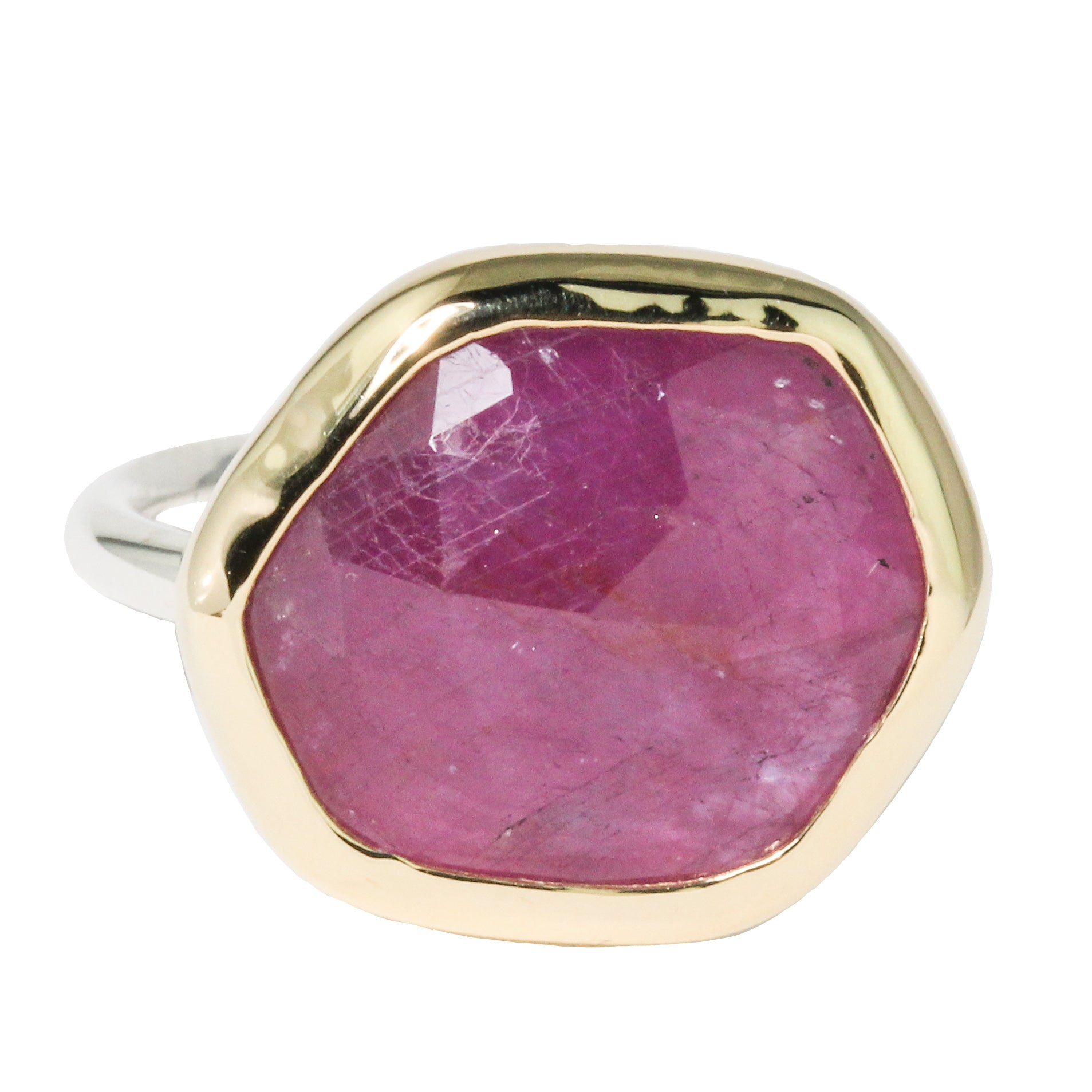 Pink Hex Sapphire Ring