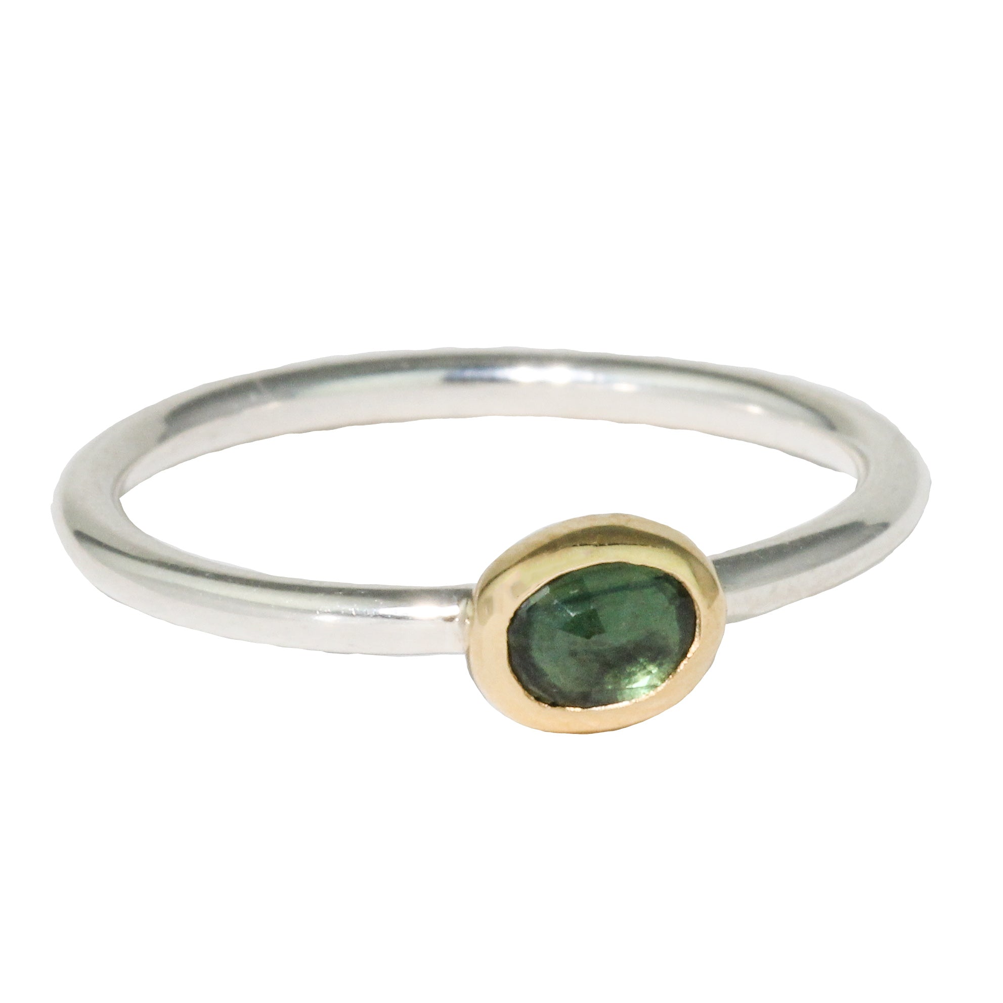 Dark Green Sapphire Stacking Ring