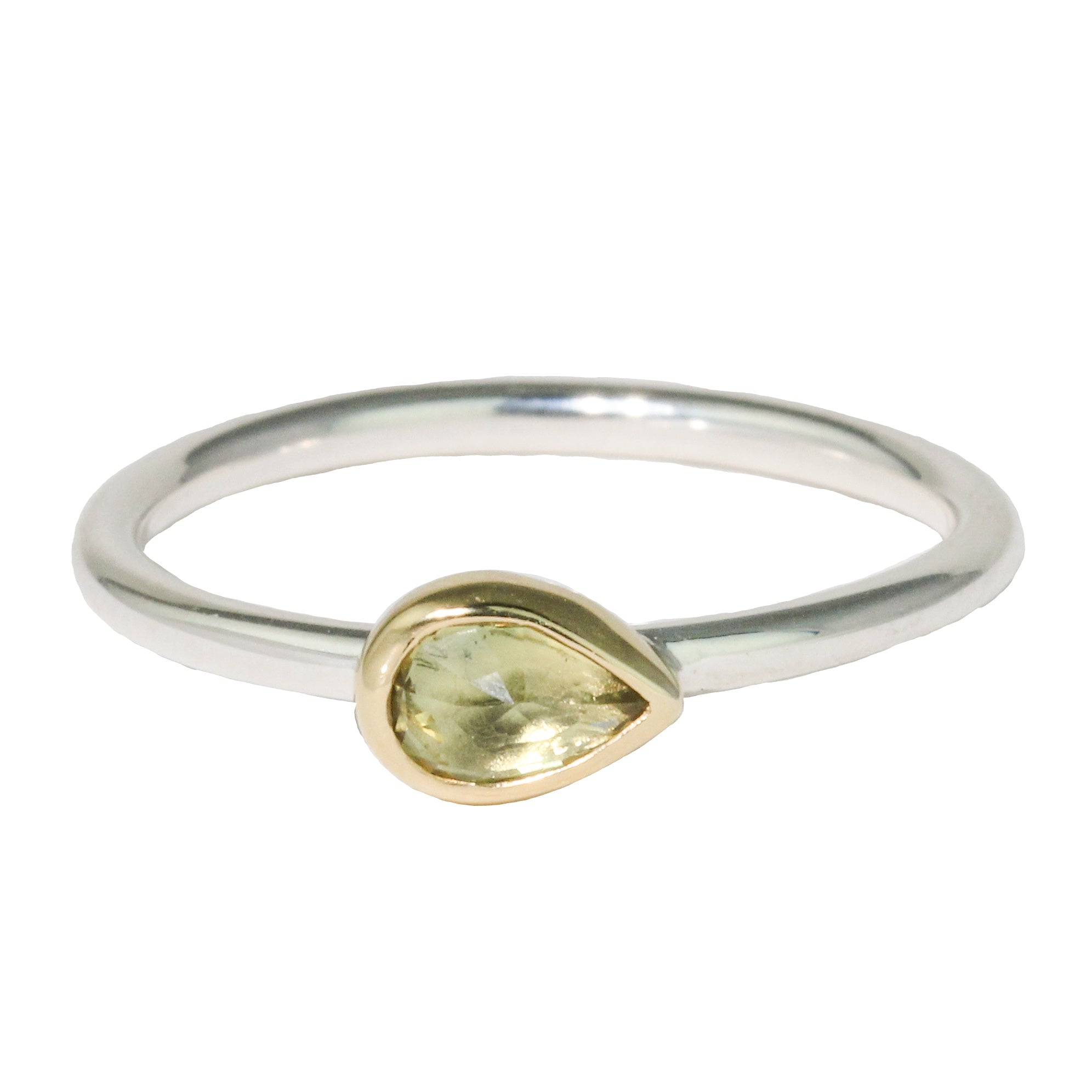 East-West Yellow Sapphire Stacking Ring