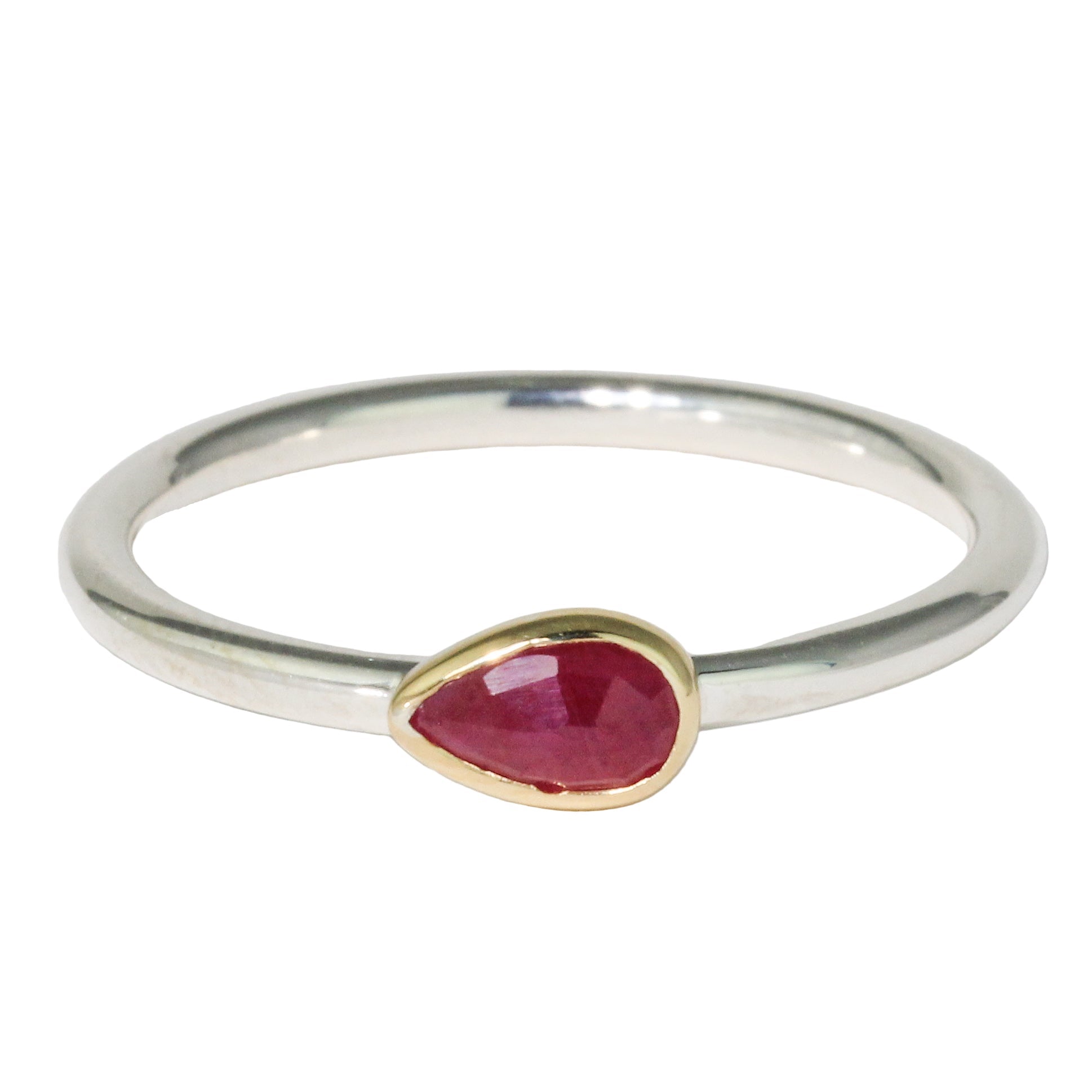 East-West Ruby Stacking Ring