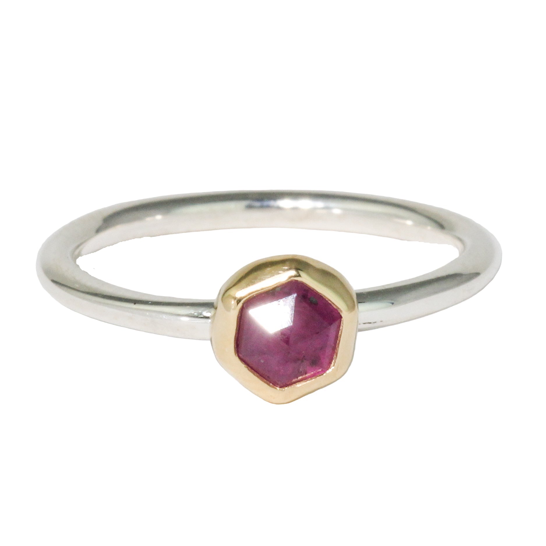 Ruby Hex Stacking Ring