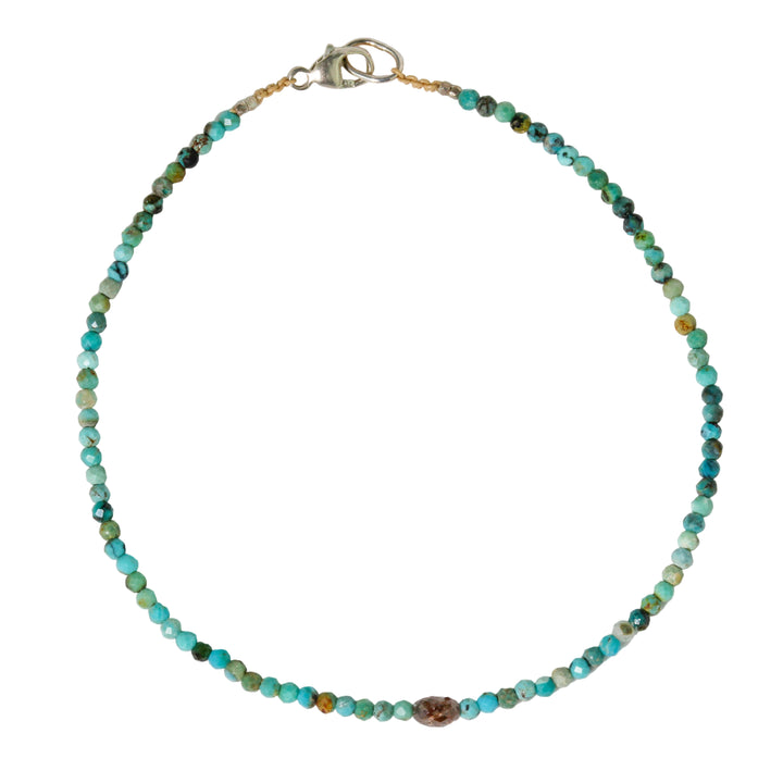 Turquoise & Red Diamond Bracelet No. 117
