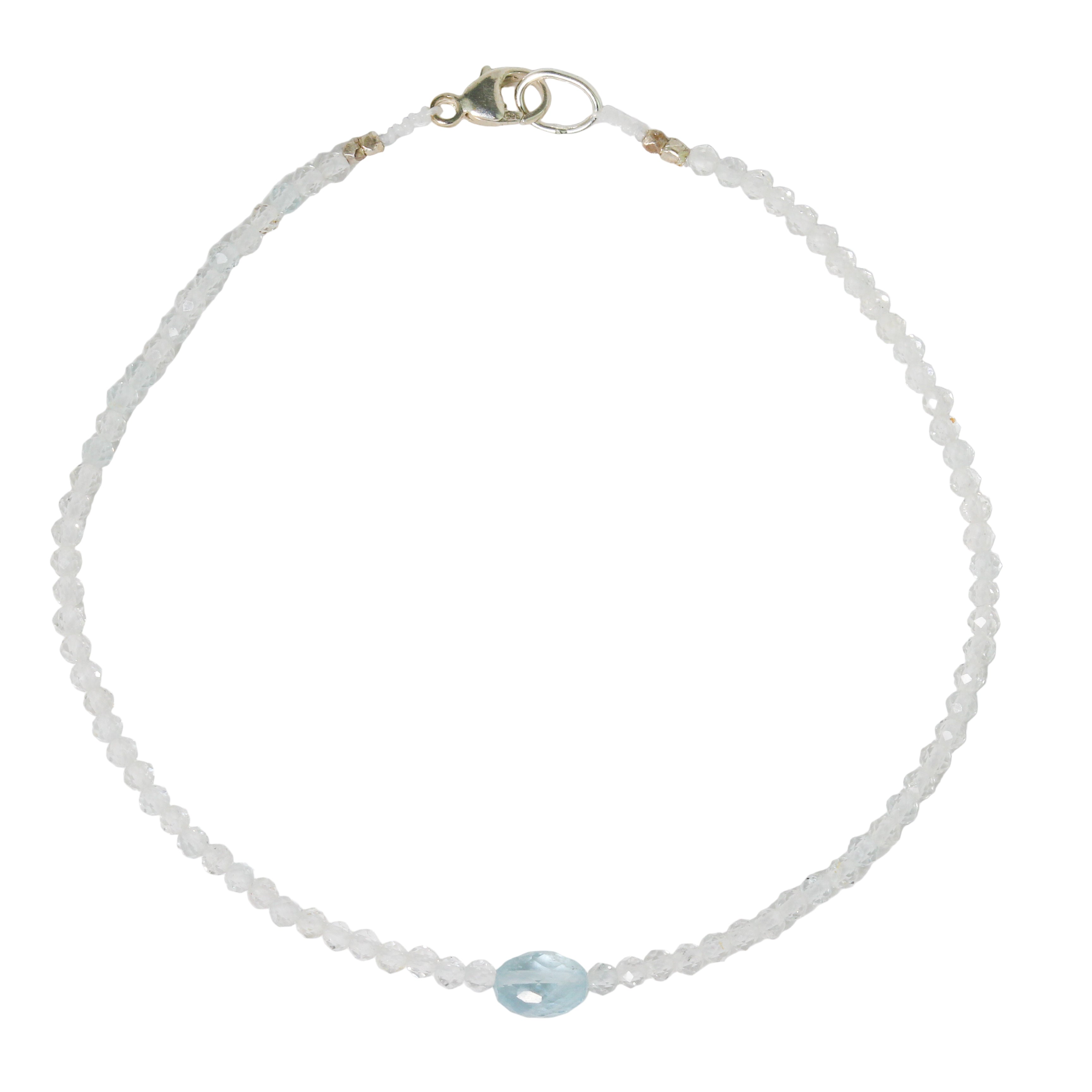 White Topaz + Aquamarine Bracelet No. 18