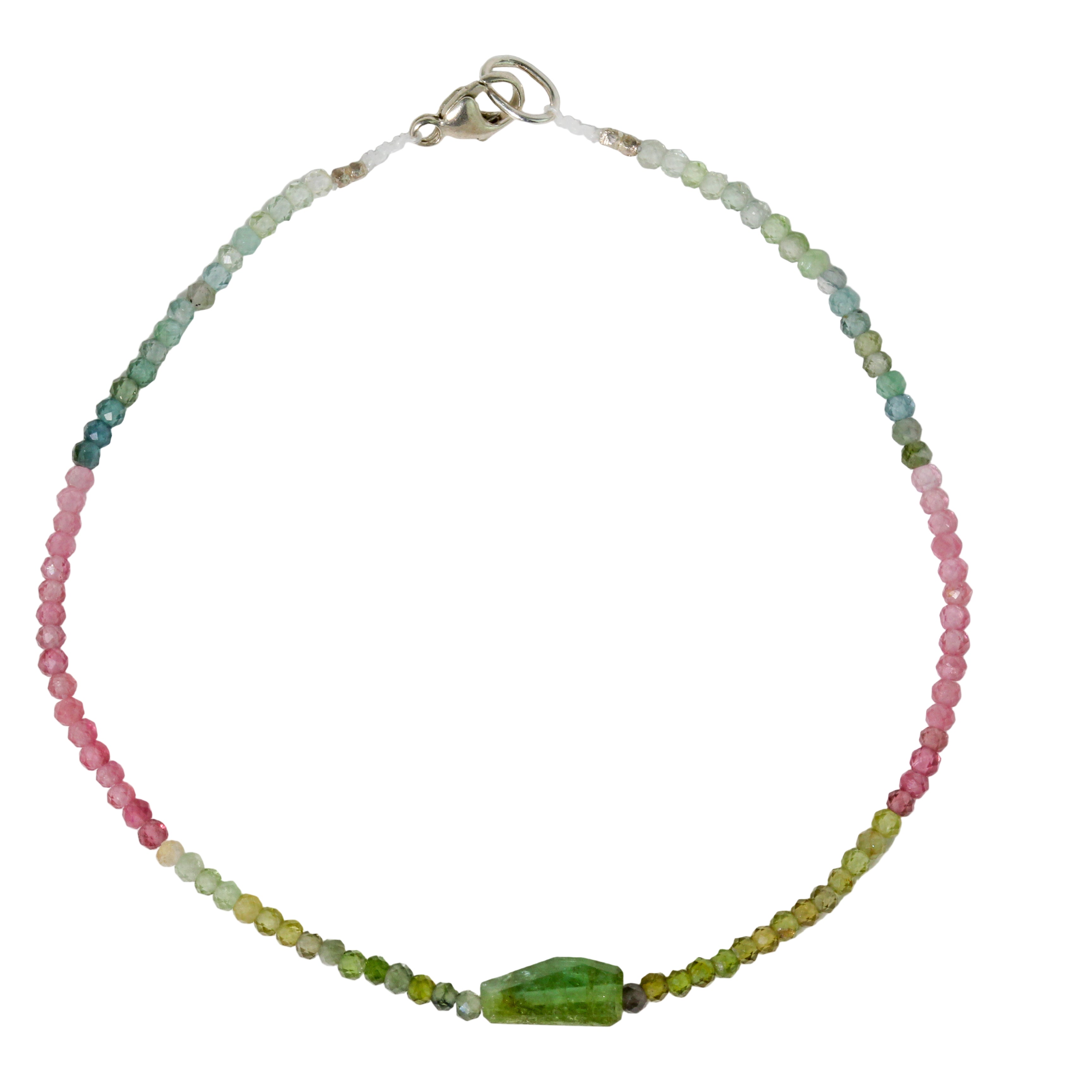 Watermelon Tourmaline & Green Tourmaline Bracelet No. 129