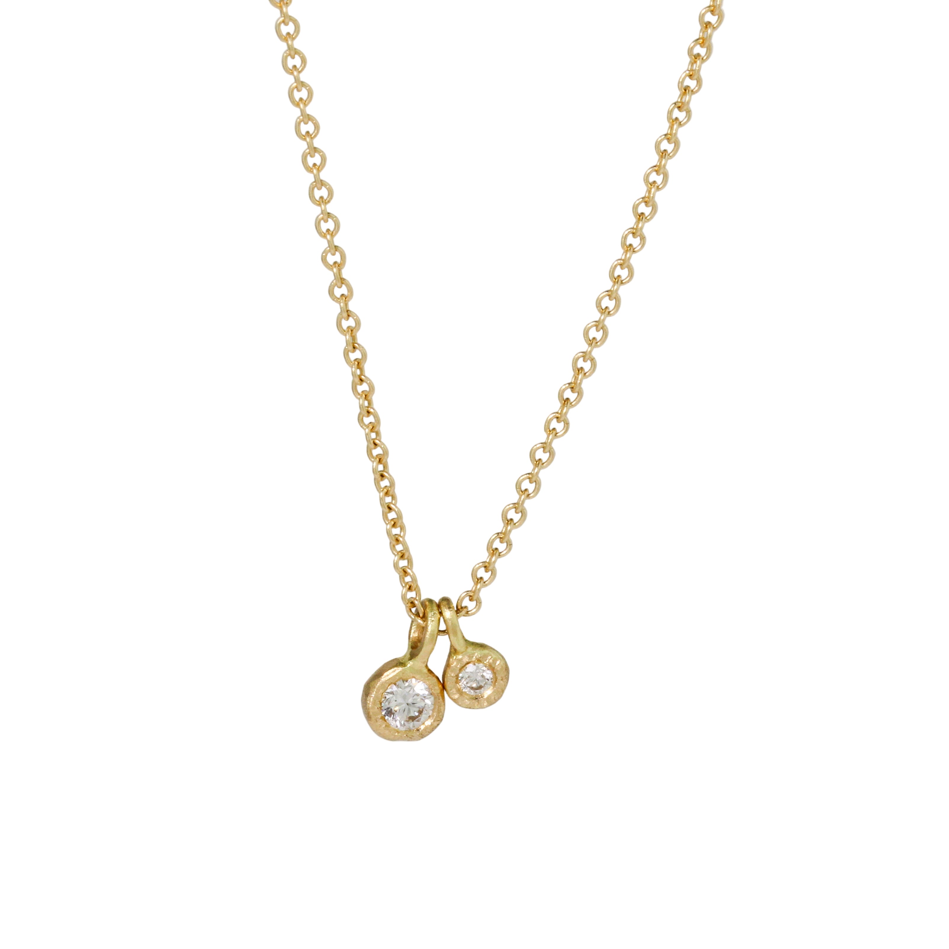 Double Diamond Drop Necklace