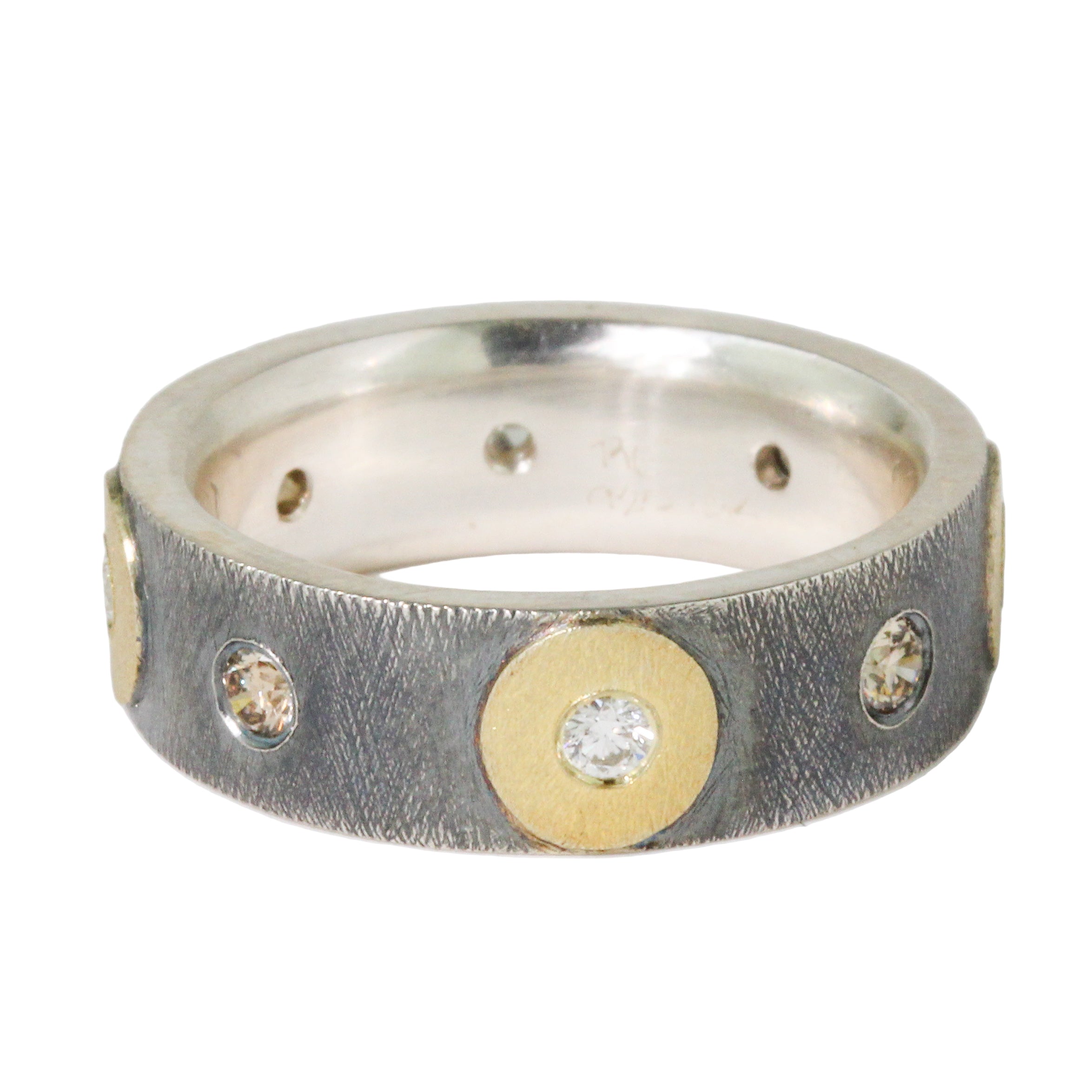 Sophia Champagne + White Diamond Wide Band