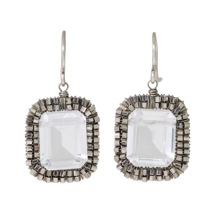 Quartz Crystal Halo Earrings