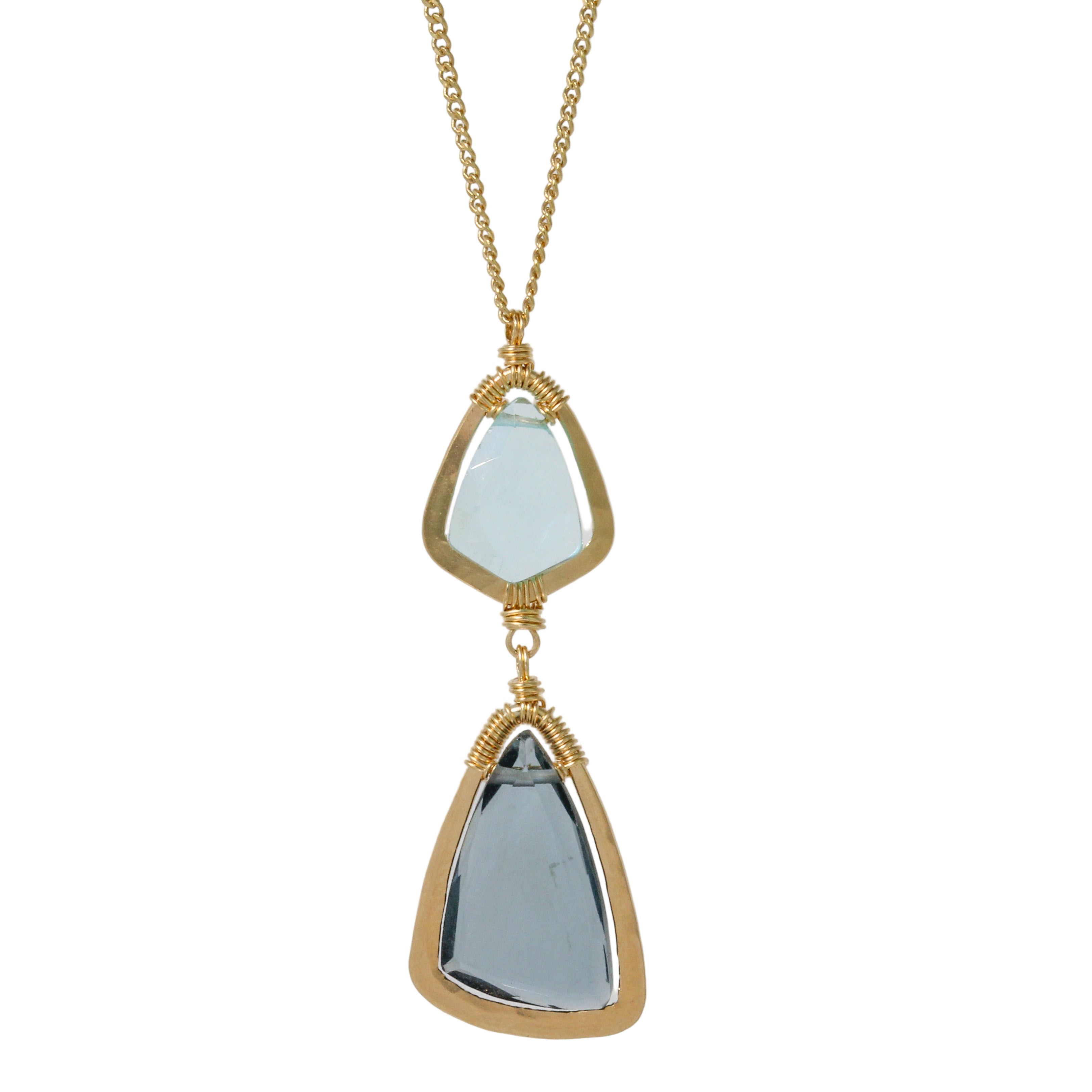 Aqua Quartz and London Blue Topaz Necklace