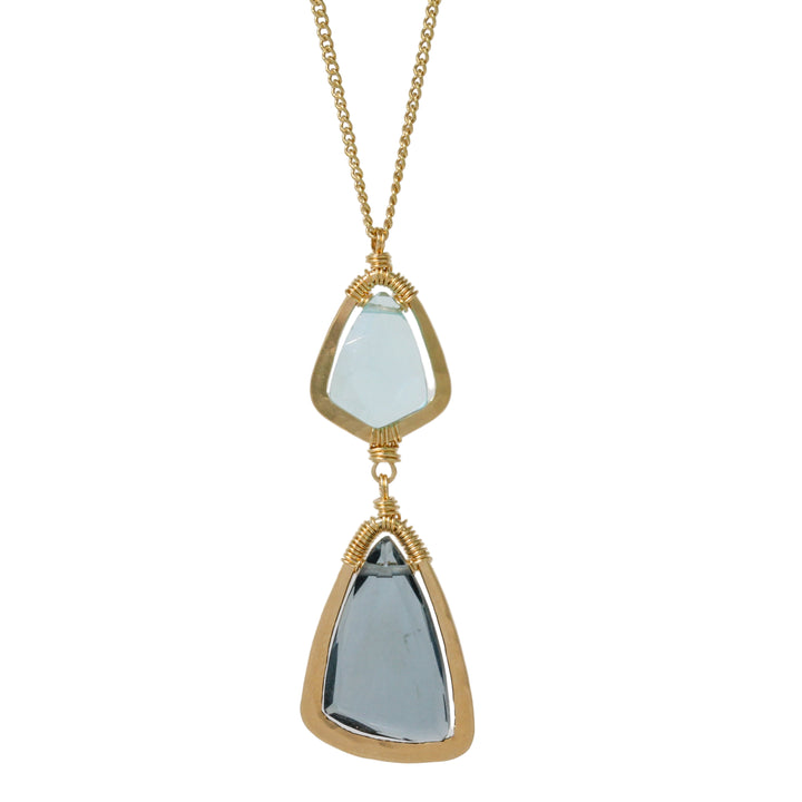 Aqua Quartz and London Blue Topaz Necklace