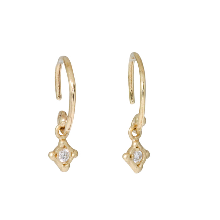 Tiny Drop Diamond Earrings