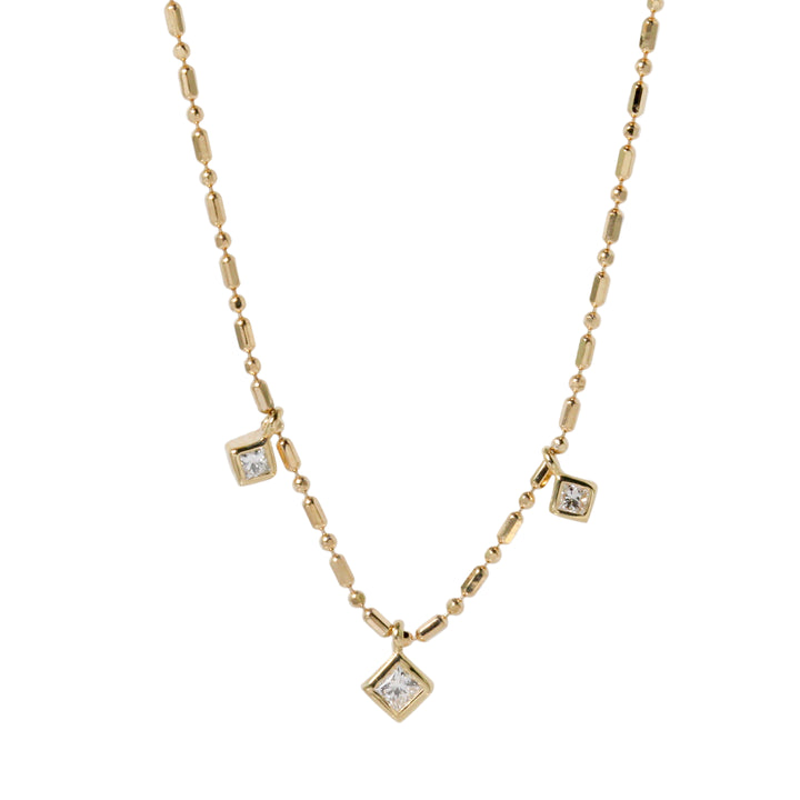Triple Princess Diamond Drop Necklace