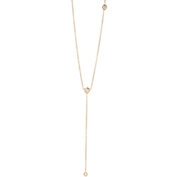 Triple Diamond Asymmetrical Lariat Necklace