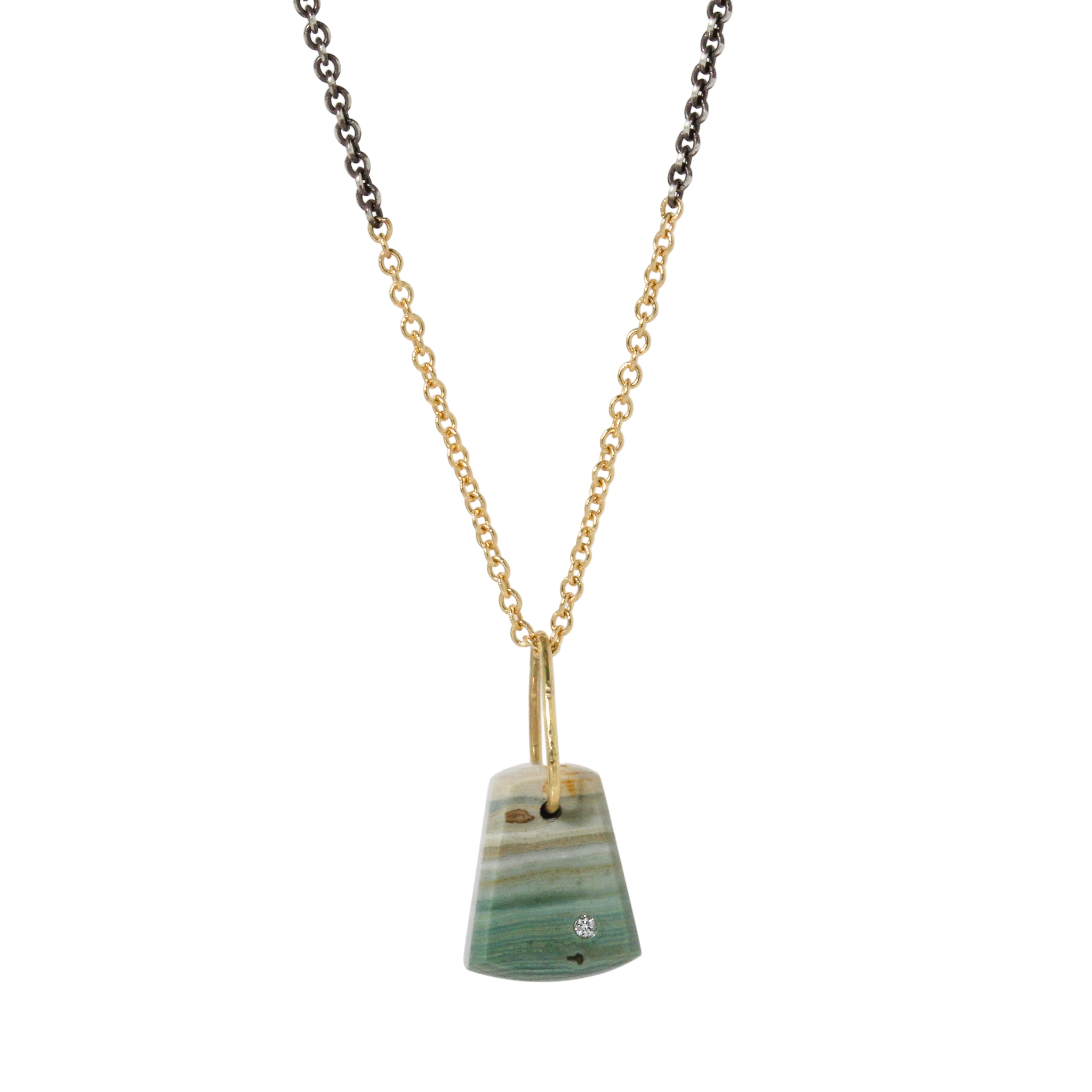 Gary Green Jasper Prism Necklace