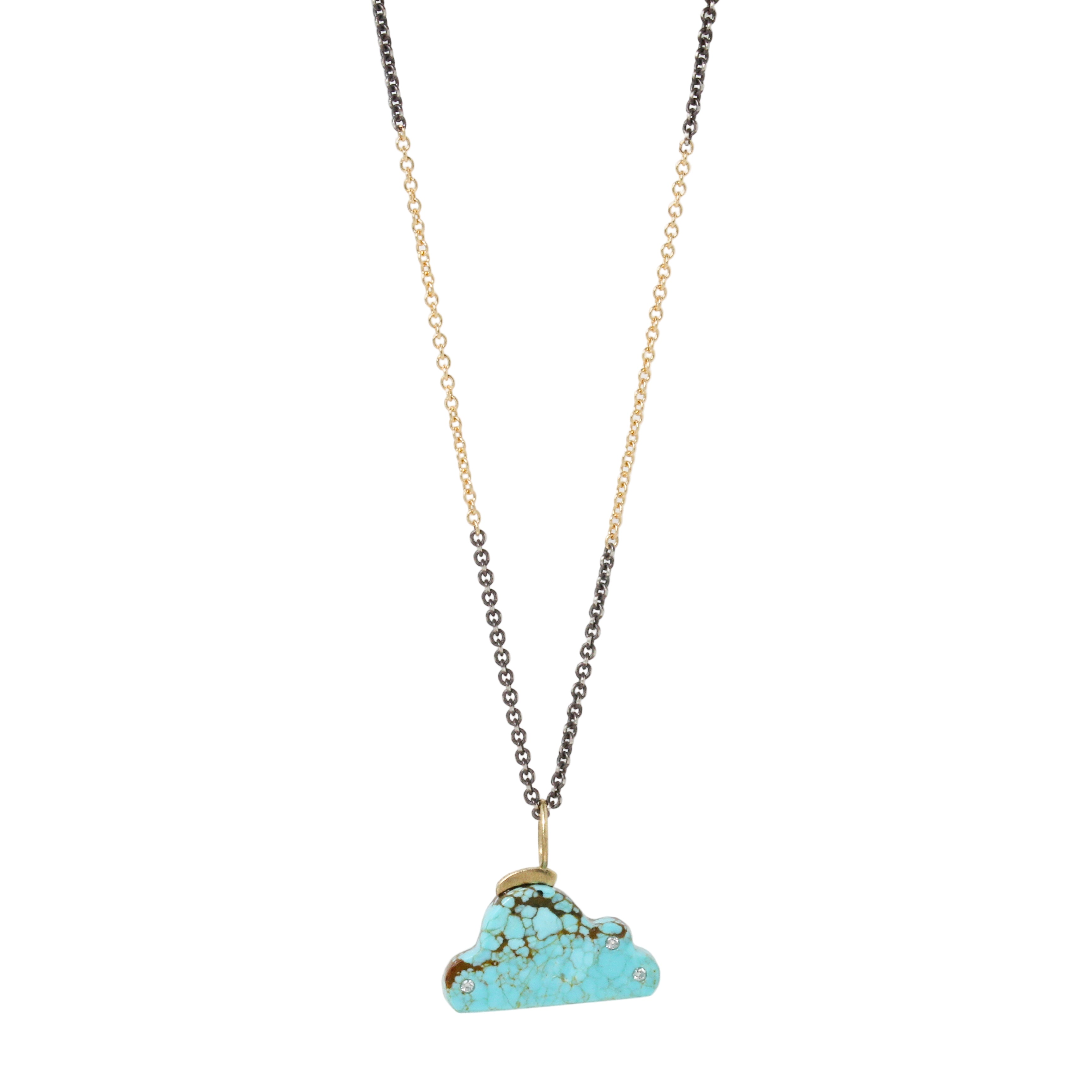 Turquoise Cloud Necklace with Diamonds