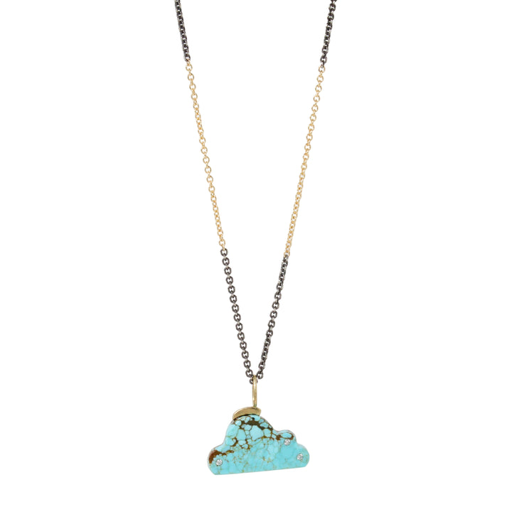 Turquoise Cloud Necklace with Diamonds