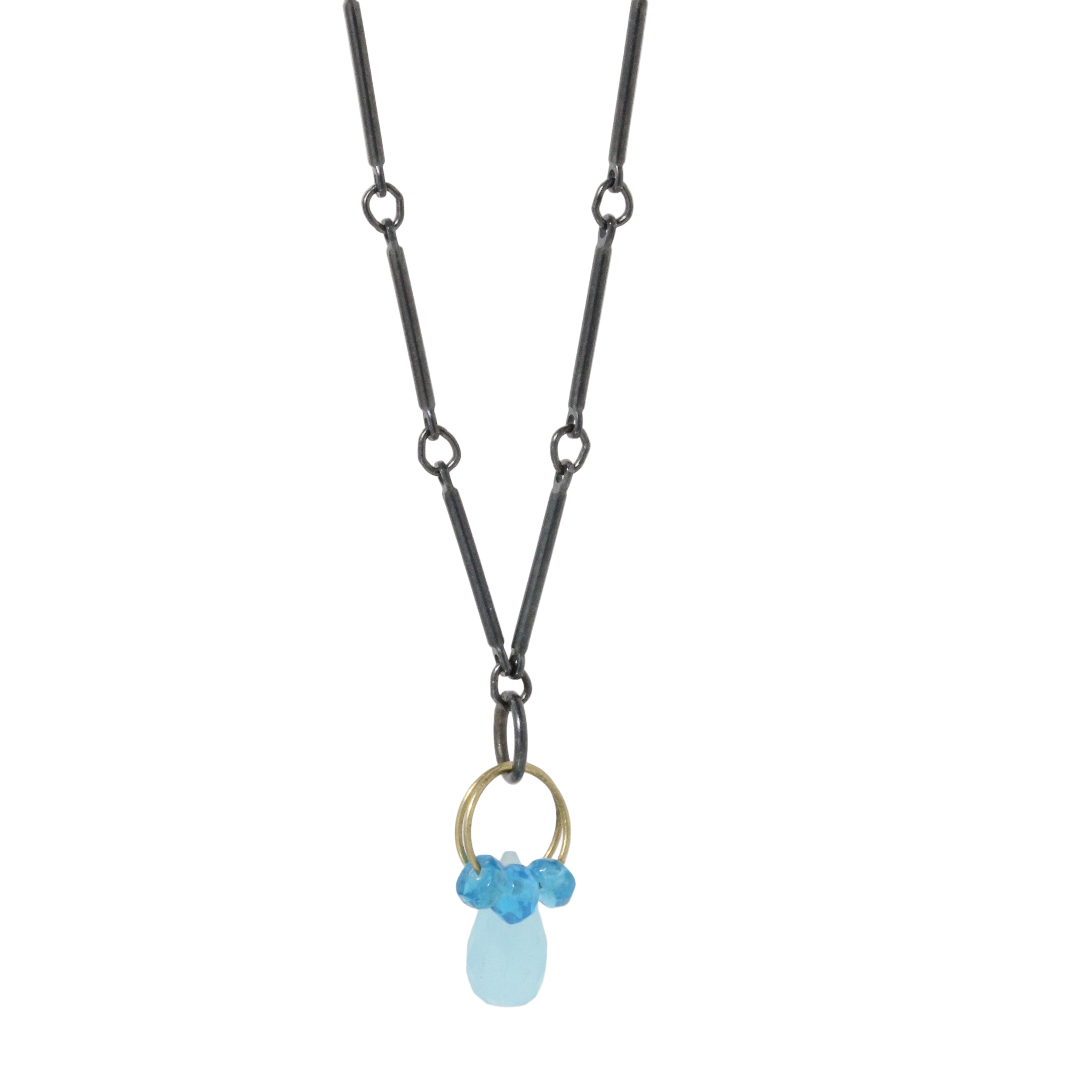Mini Tangle Aqua Chalcedony Necklace