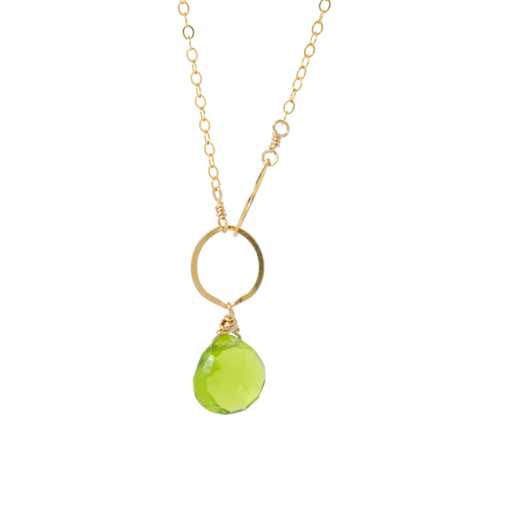 Peridot Circle Drop Necklace
