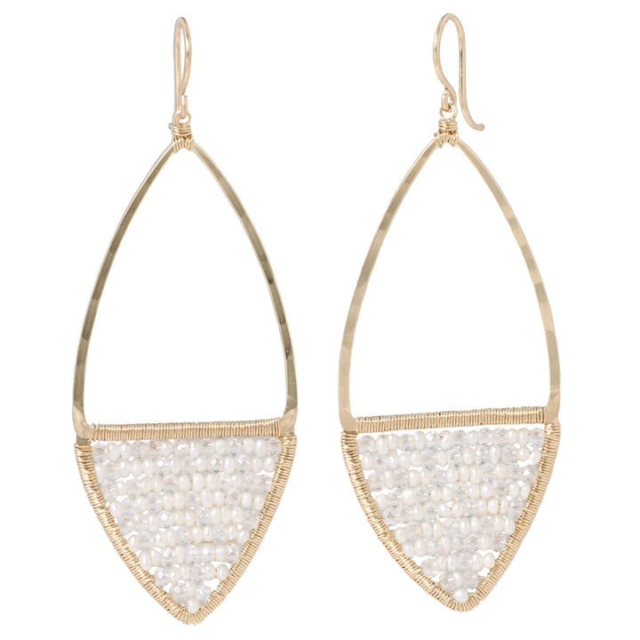 Large Pearl and Crystal Earrings