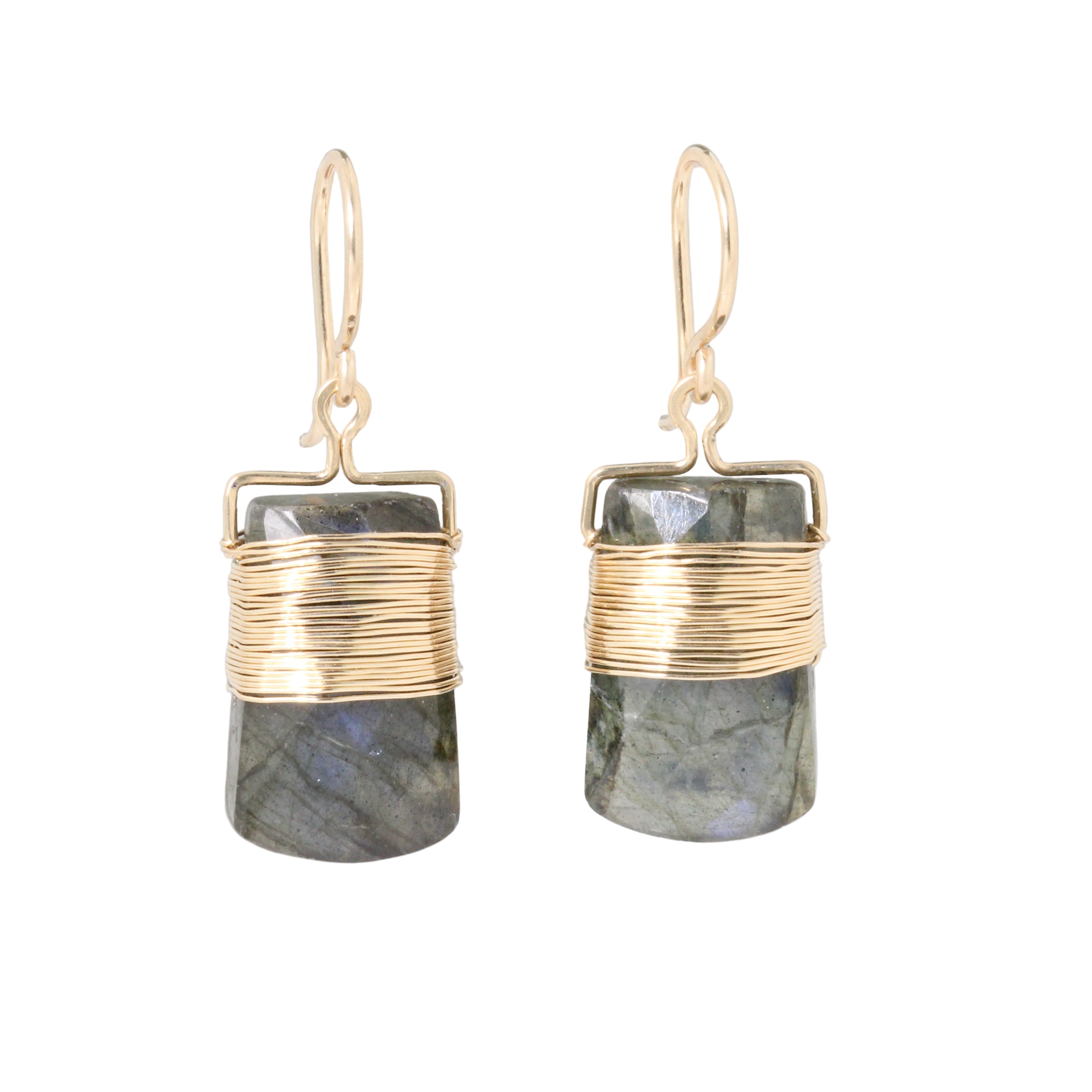 Wrapped Labradorite Earrings