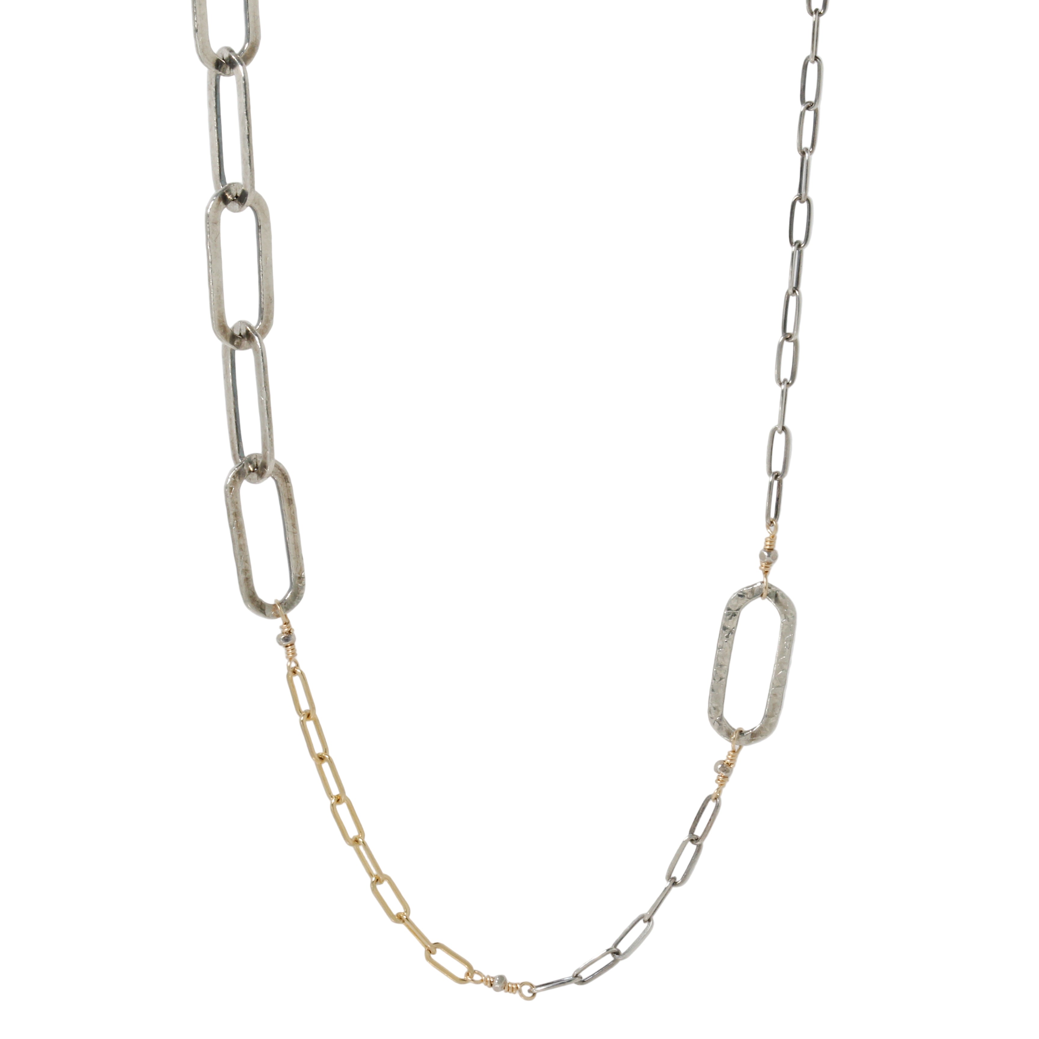 Long Two-Tone Link Necklace