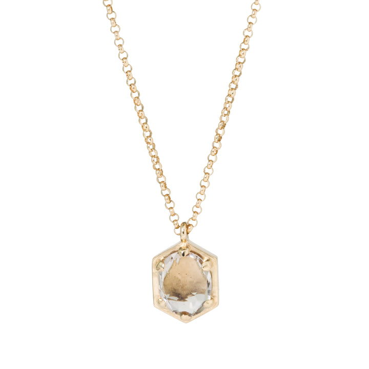 Champagne Quartz Hex Necklace