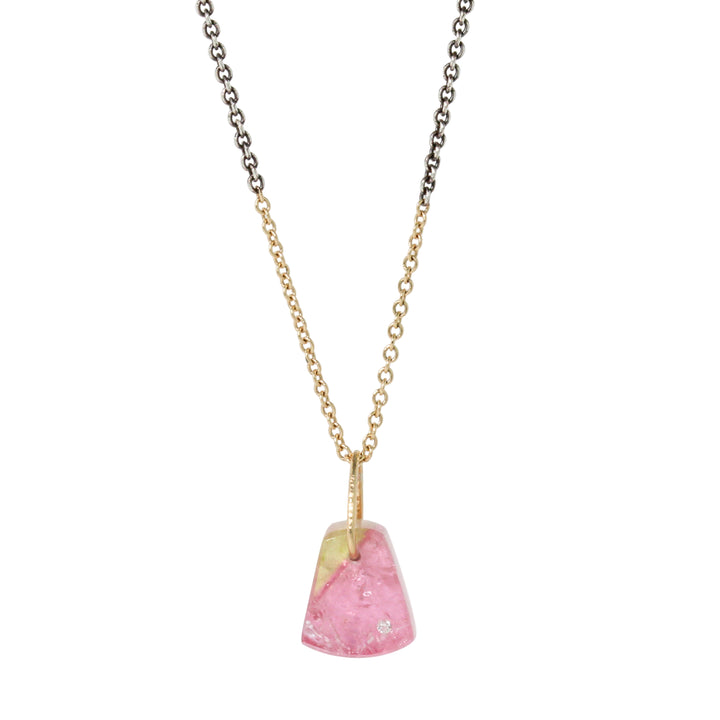 Pink Tourmaline Prism Necklace