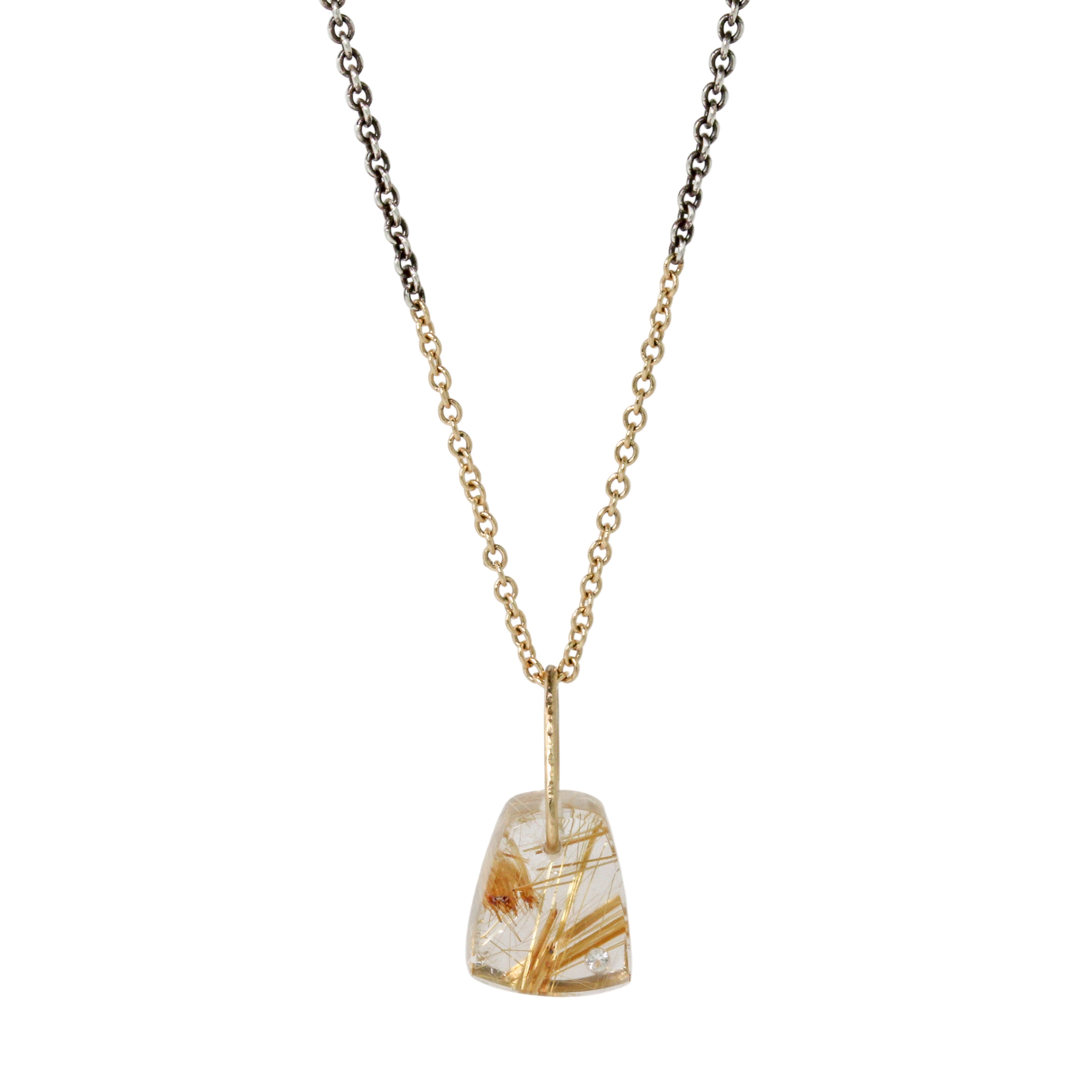 Rutilated Quartz Prism Necklace