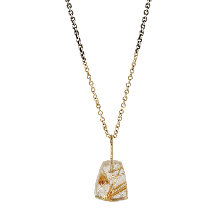 Rutilated Quartz Prism Necklace
