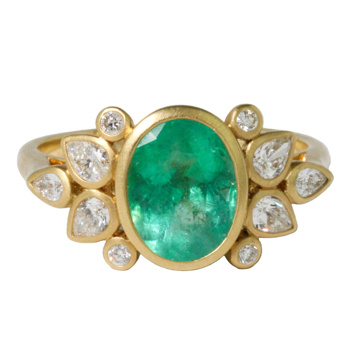 Emerald + Diamond Evermore Ring