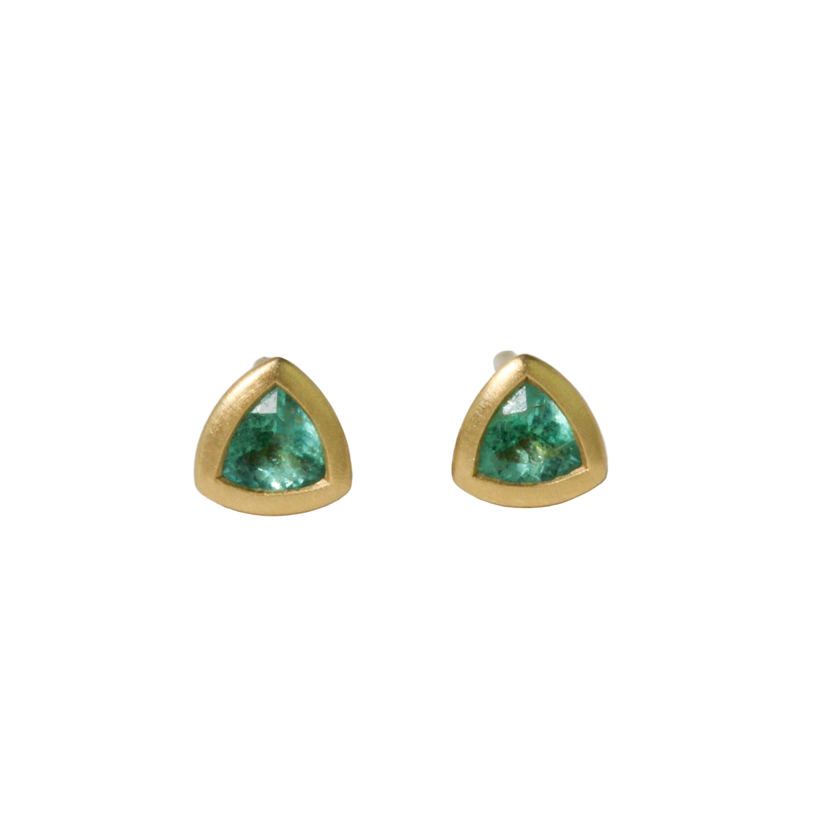 Trillium Fancy Emerald Stud Earrings