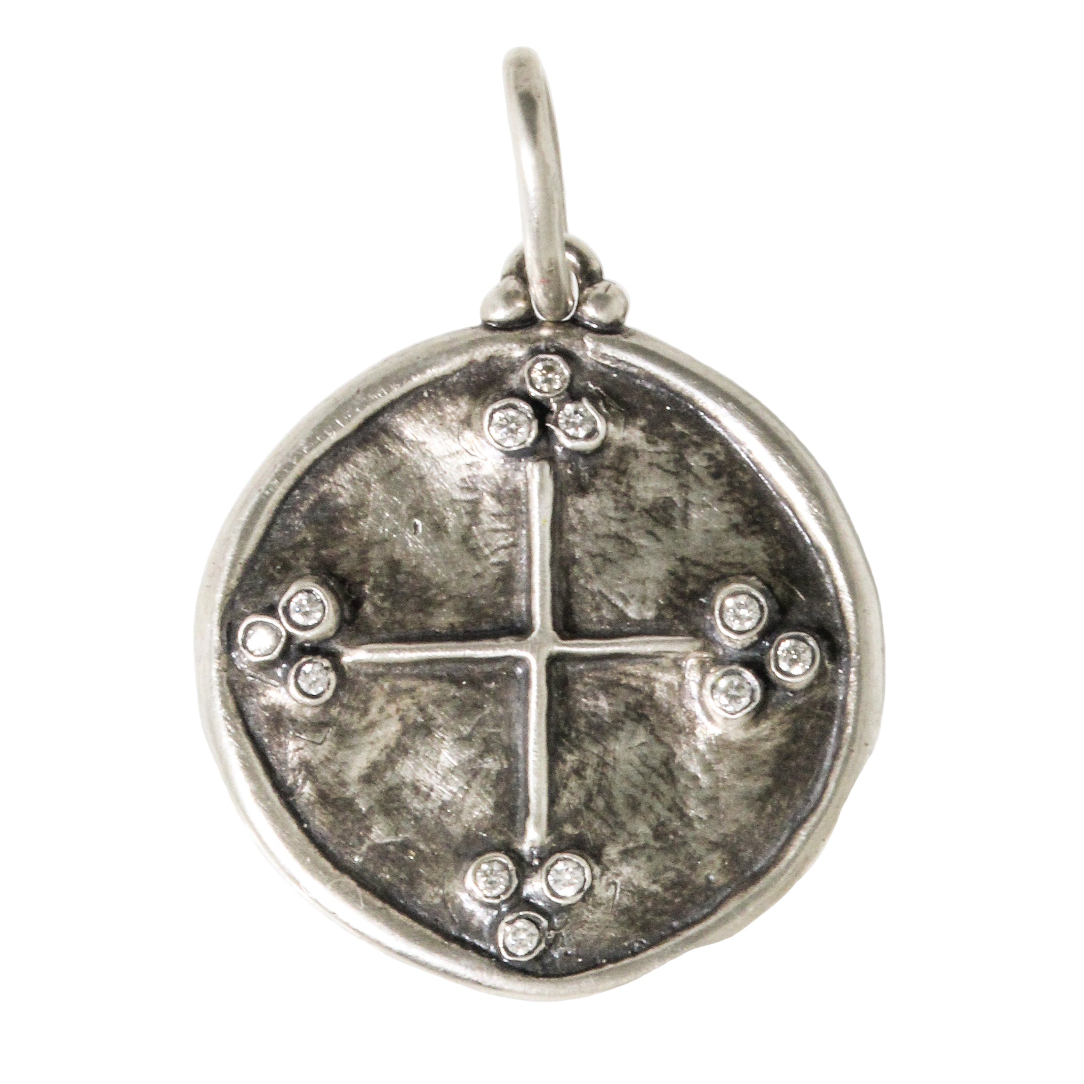 Sterling Diamond Cross + Star Charm