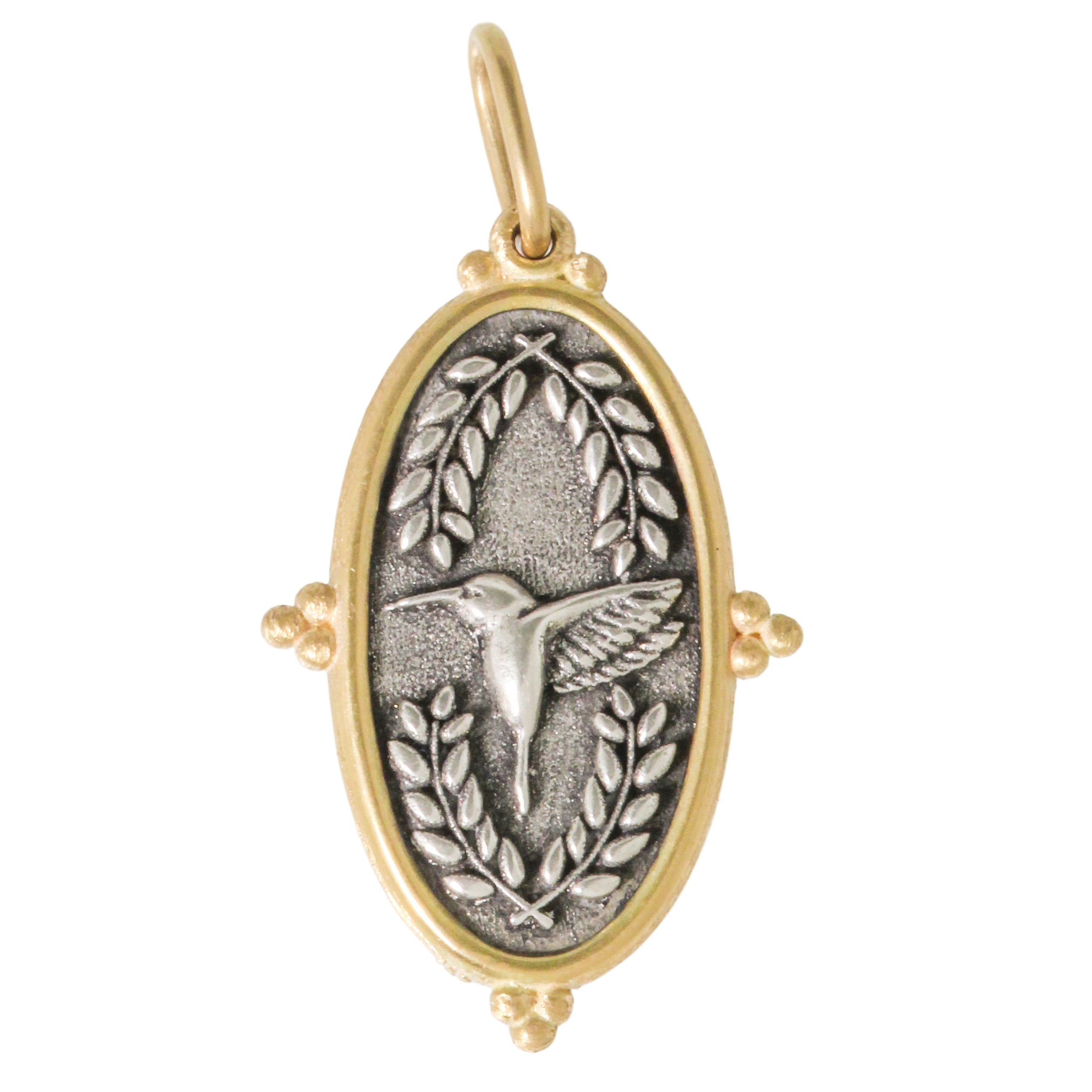 Elongated Hummingbird + Vines Charm