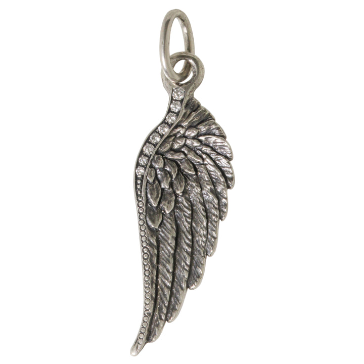 Sterling Feathered Wing Charm