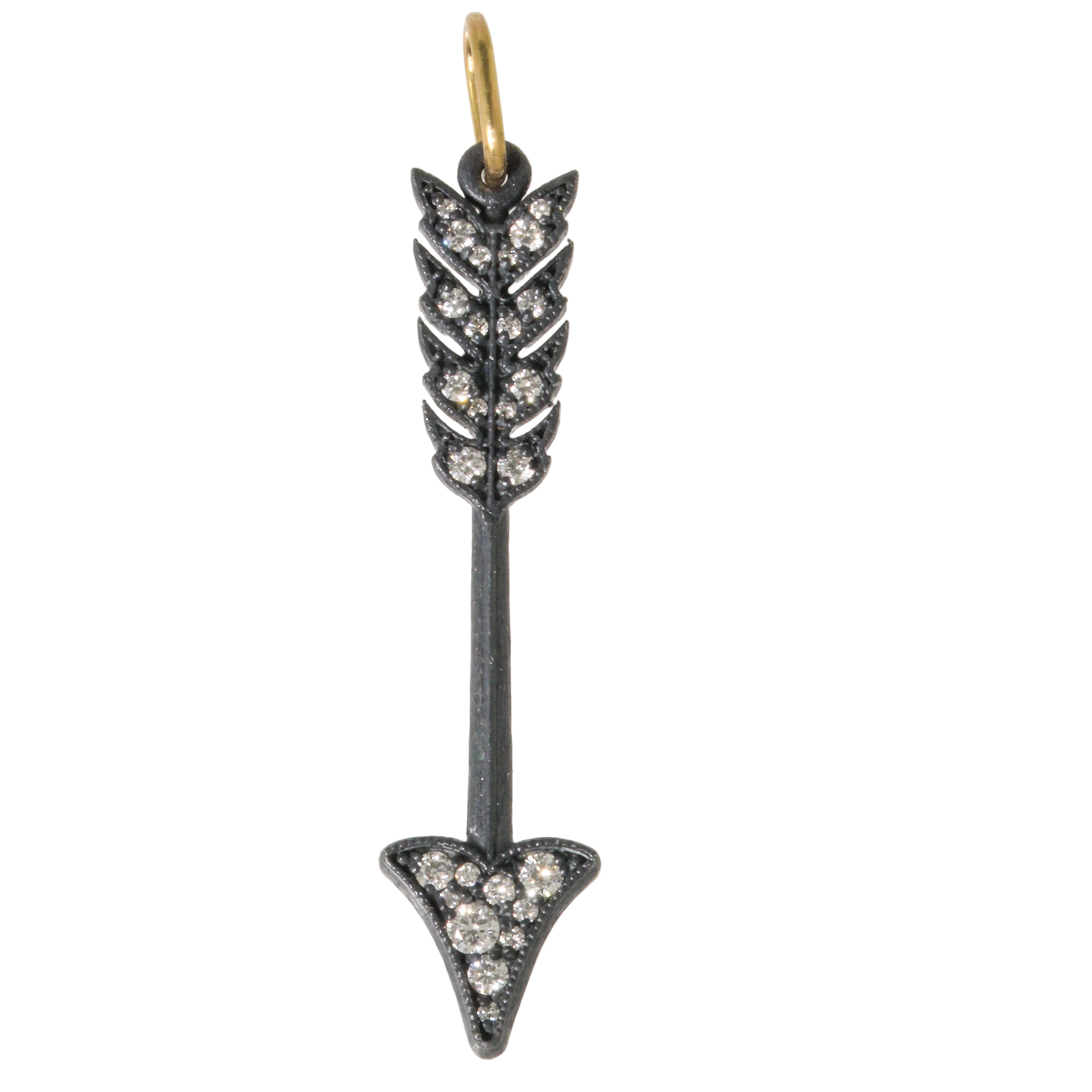 Sterling Diamond Arrow Charm