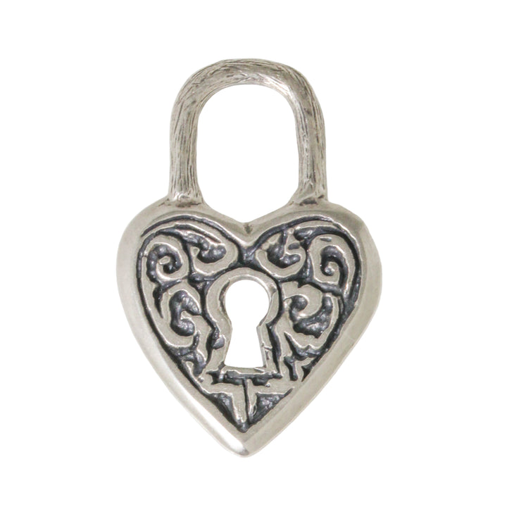 Sterling Heart Lock Charm