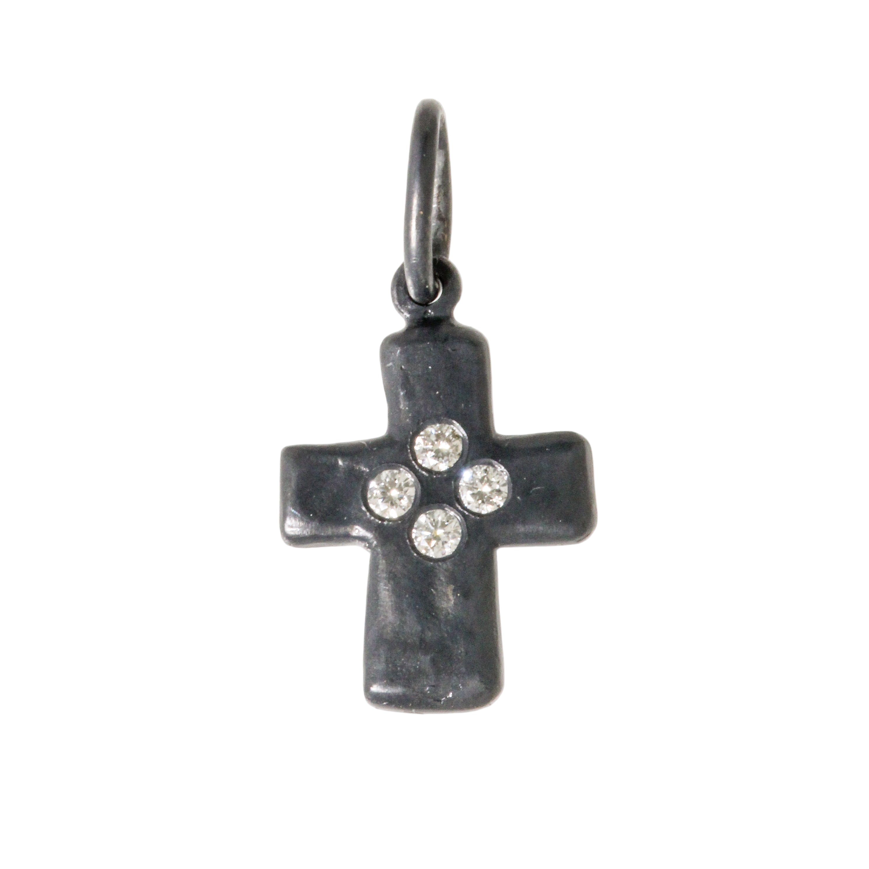 Sterling Rustic Cross Charm