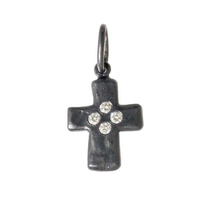 Sterling Rustic Cross Charm