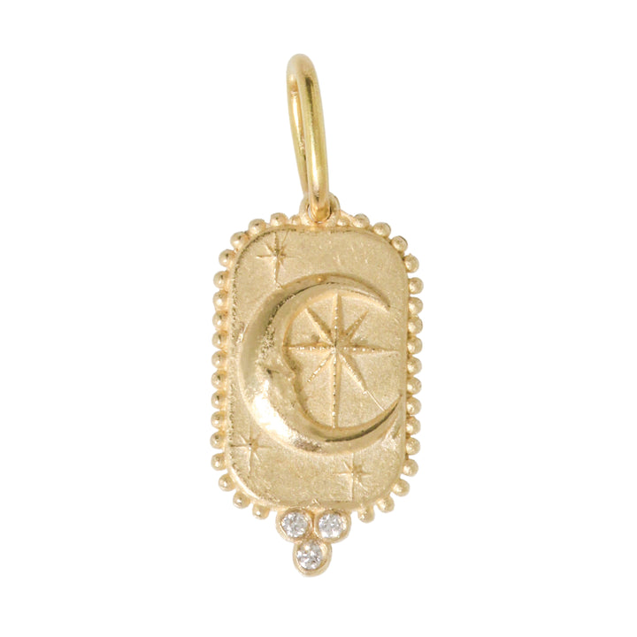 14K Moon + Star Tag Charm