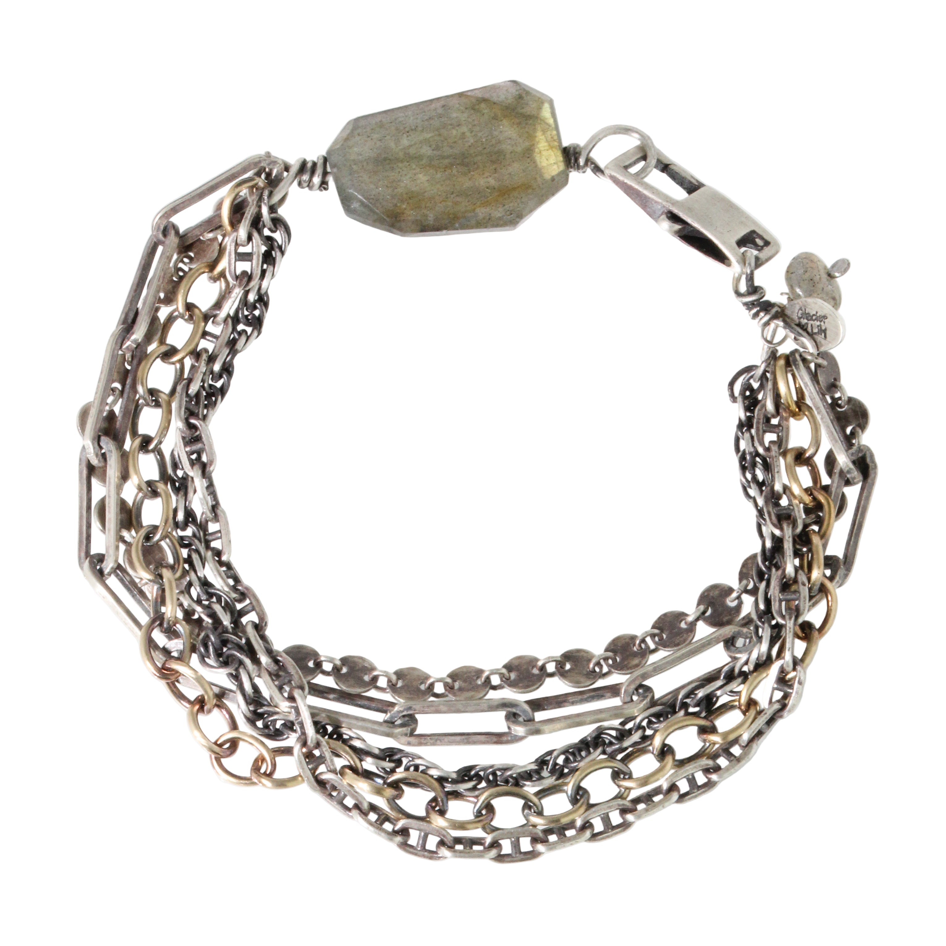 Labradorite and Five Chain Bracelet