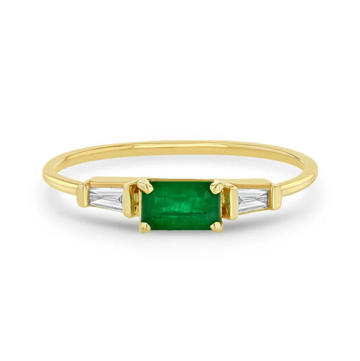 Emerald and Tapered Baguettes Ring