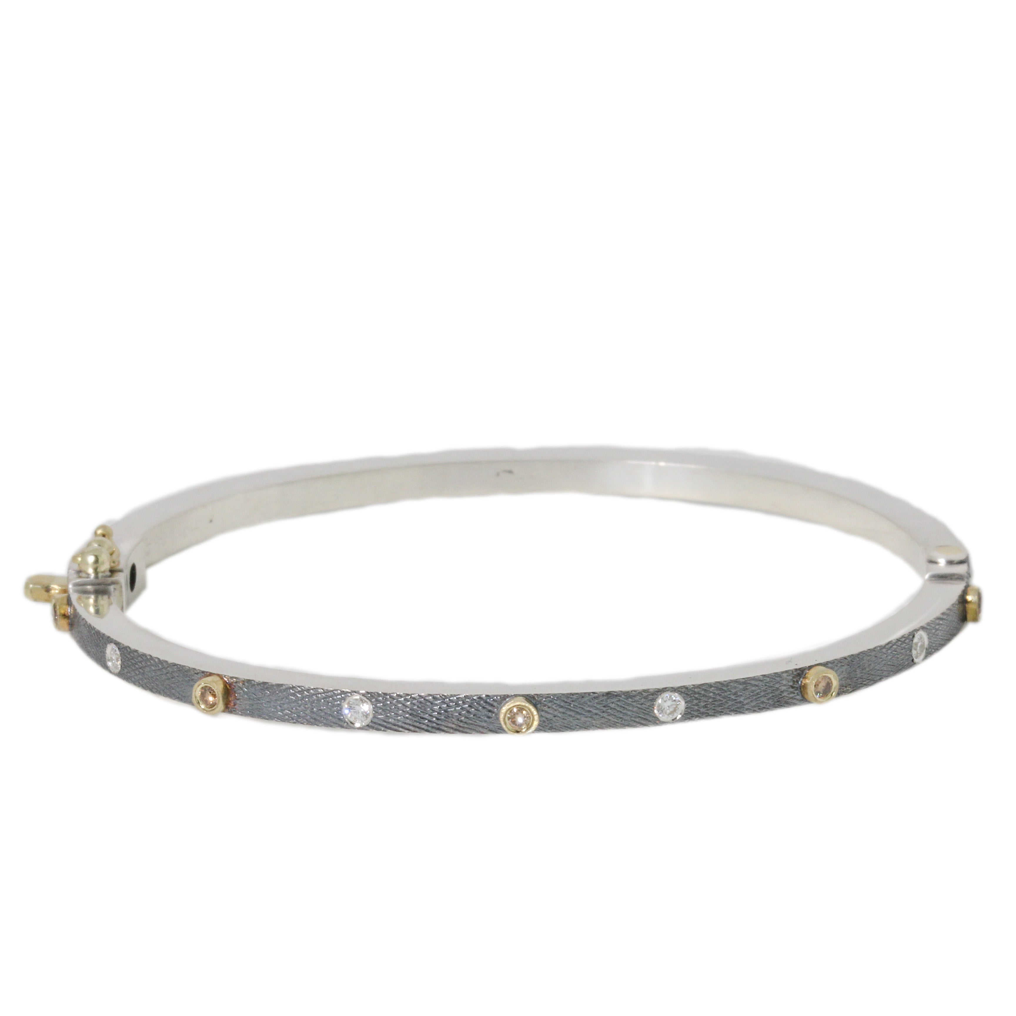 Junia Five Bezel 2.5mm White + Champagne Diamond Bracelet