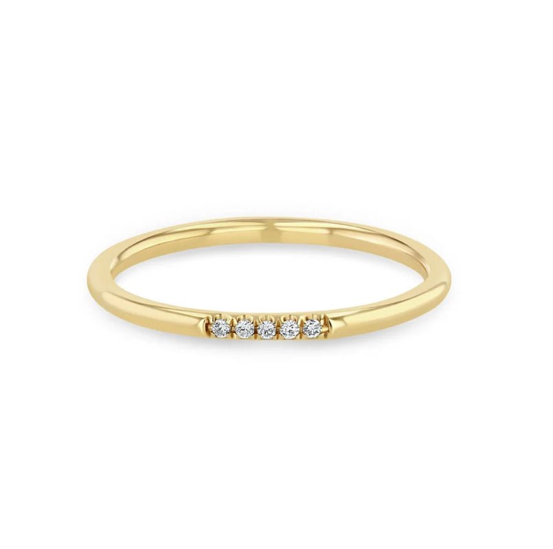 Pave Five Diamond Ring