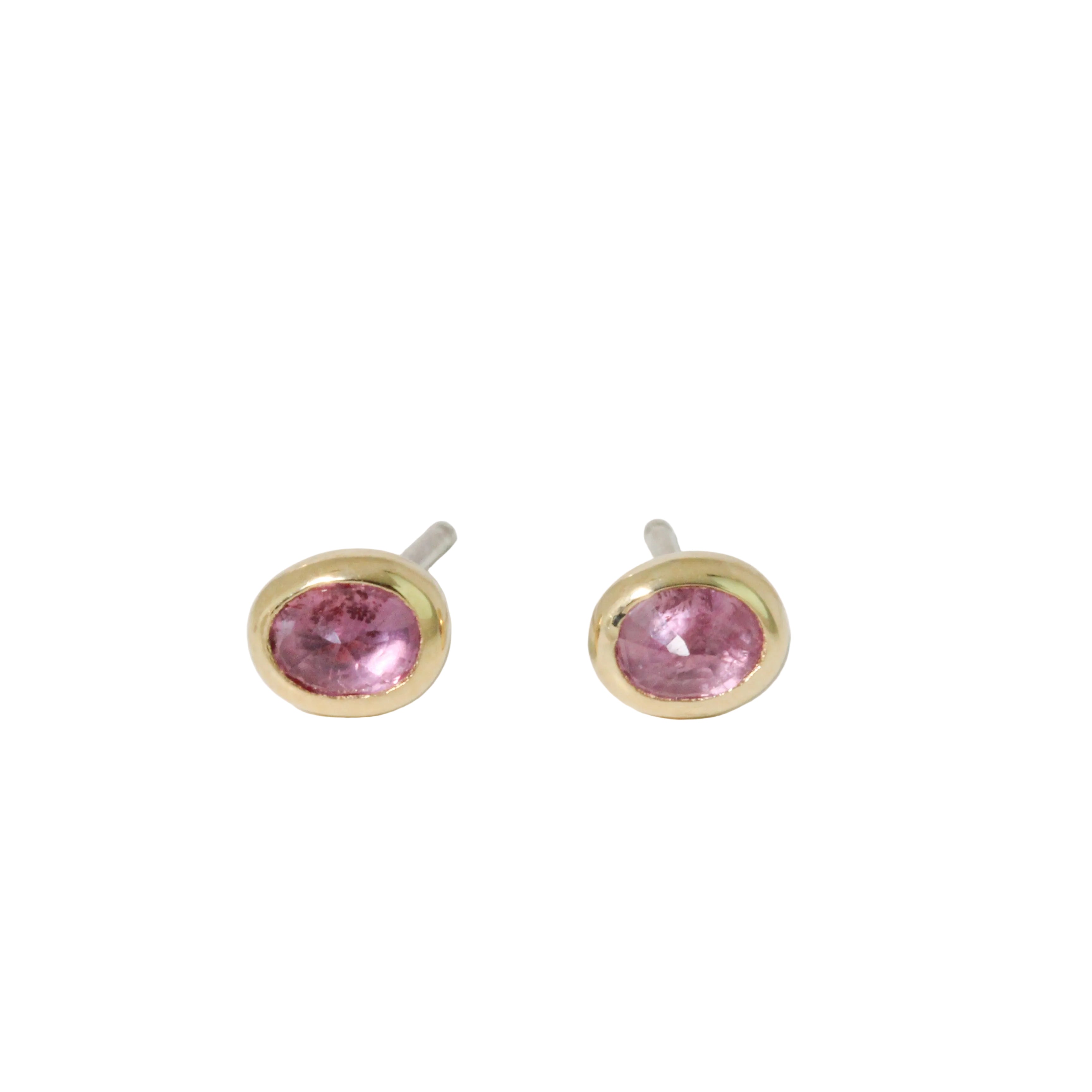 Pink Sapphire Sister Stud Earrings