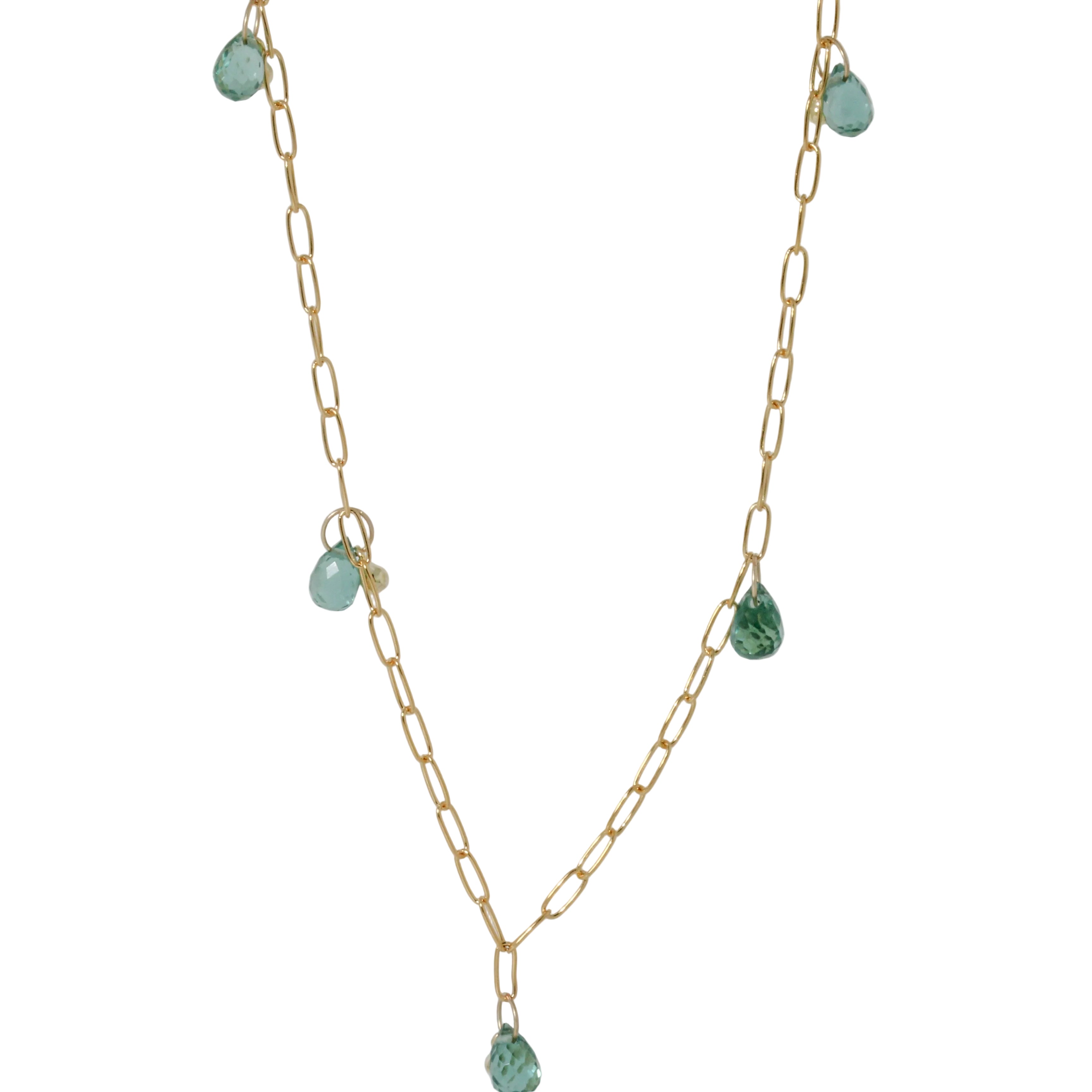 Green Quartz Dew Drop Necklace
