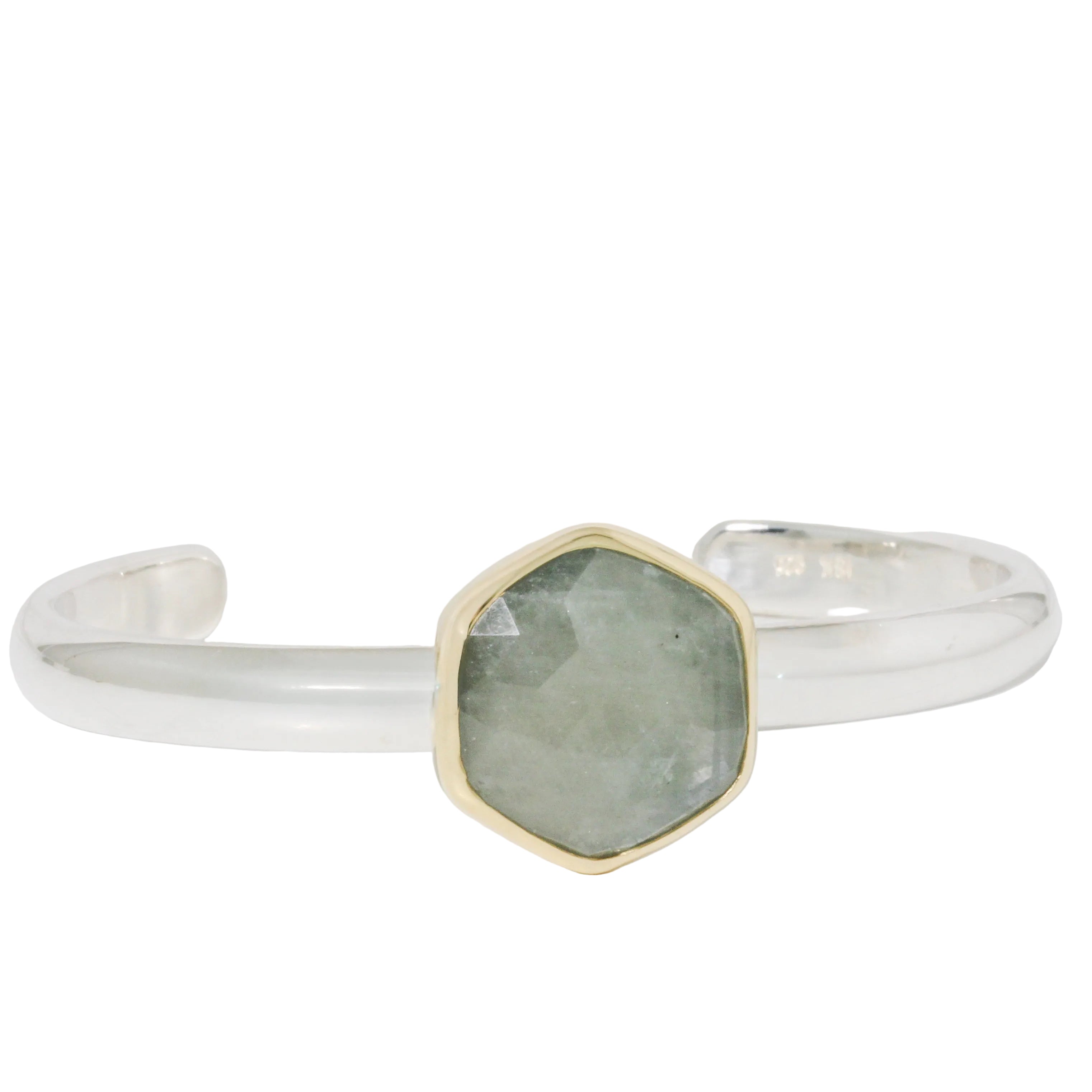 Light Sapphire Hex Cuff Bracelet