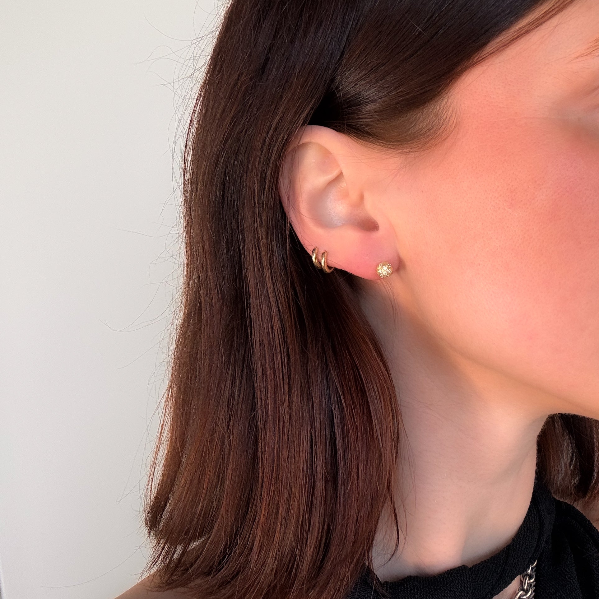 Ceres Diamond Ball Stud Earrings
