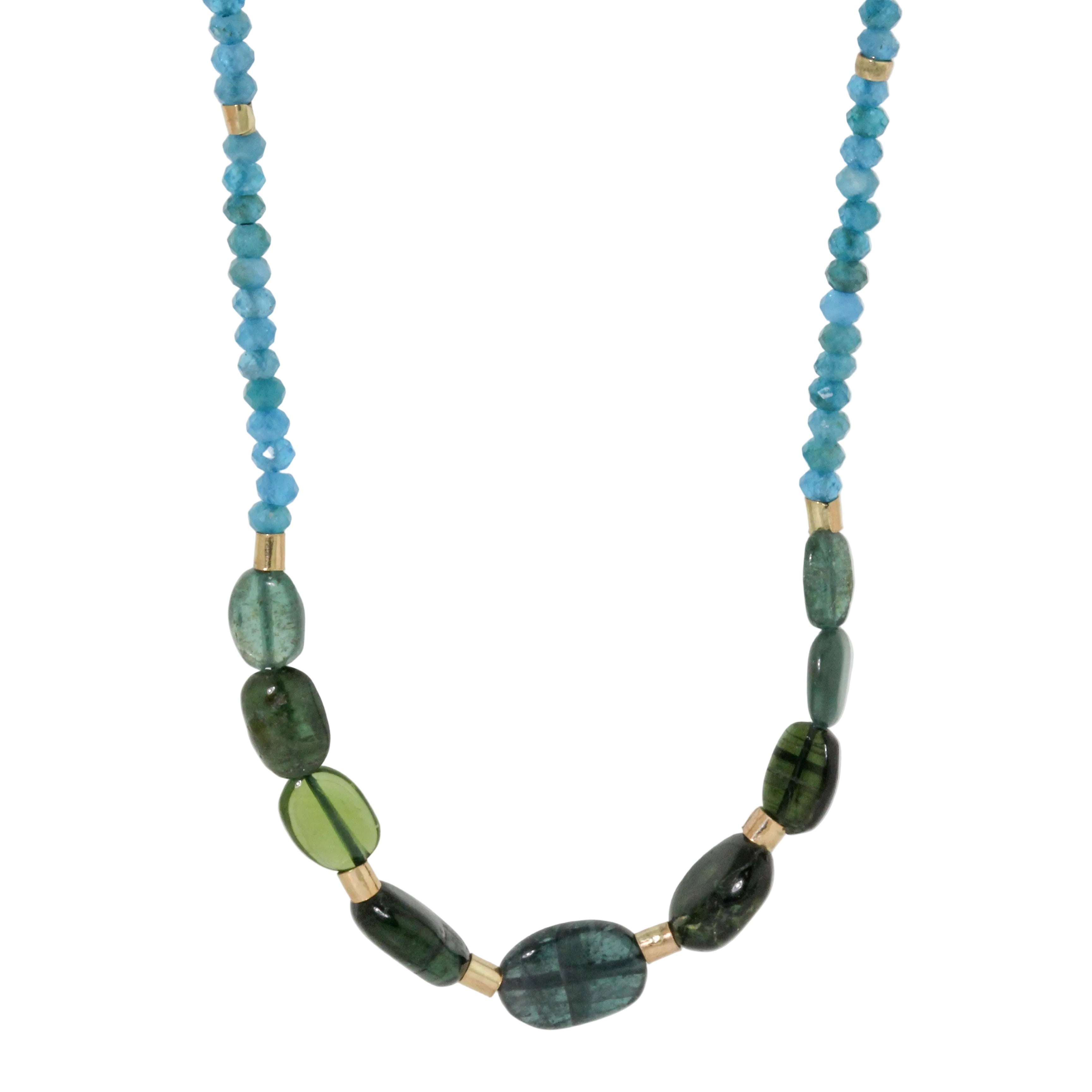 Neon Apatite + Green Tourmaline Necklace